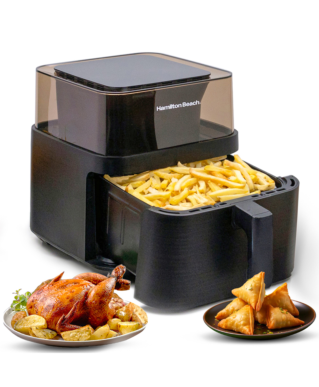 Hamilton Beach Digital Air Fryer, 1700W Power, 7.2L Capacity, Air fryer for Home, 360° View to Monitor Cooking, Digital Display with 12 Preset Menus, Dehydrate, Keep Warm, Airfryer with Touch Controls