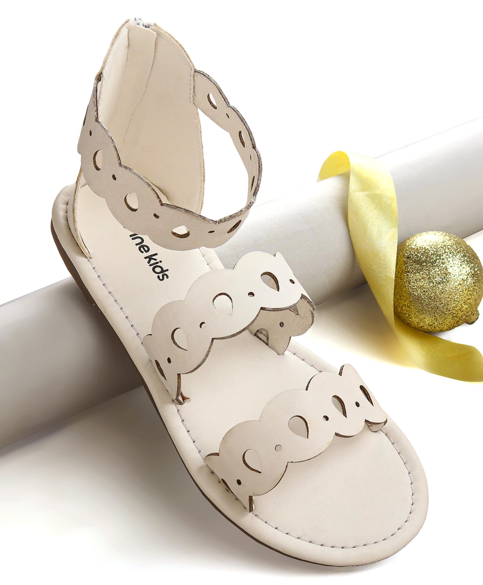 Pine Kids Zip Closure Sandals - White-picture-16