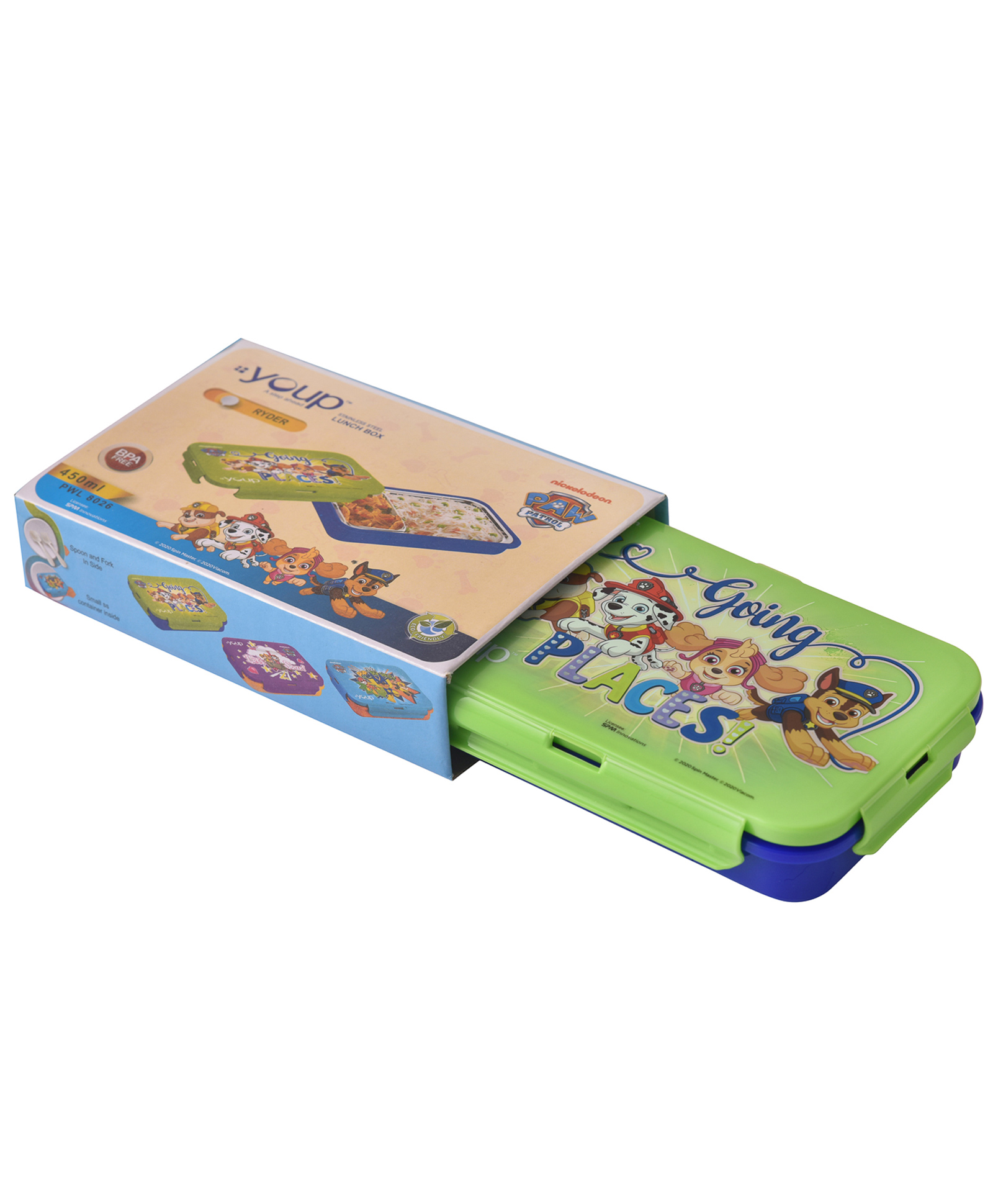 Youp stainless steel blue and greencolor Paw Patrol kids lunch box Ryder - 450 ml-picture-37