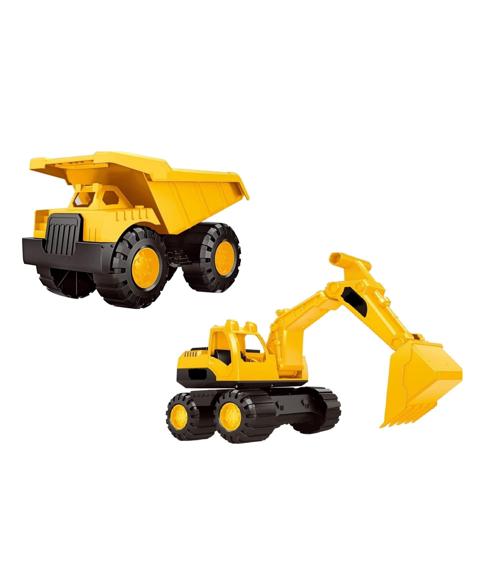 Enorme Push and Go Dumper and Excavator Construction Engineering Automobile Vehicle Toy Pack of 2 - Yellow-picture-18