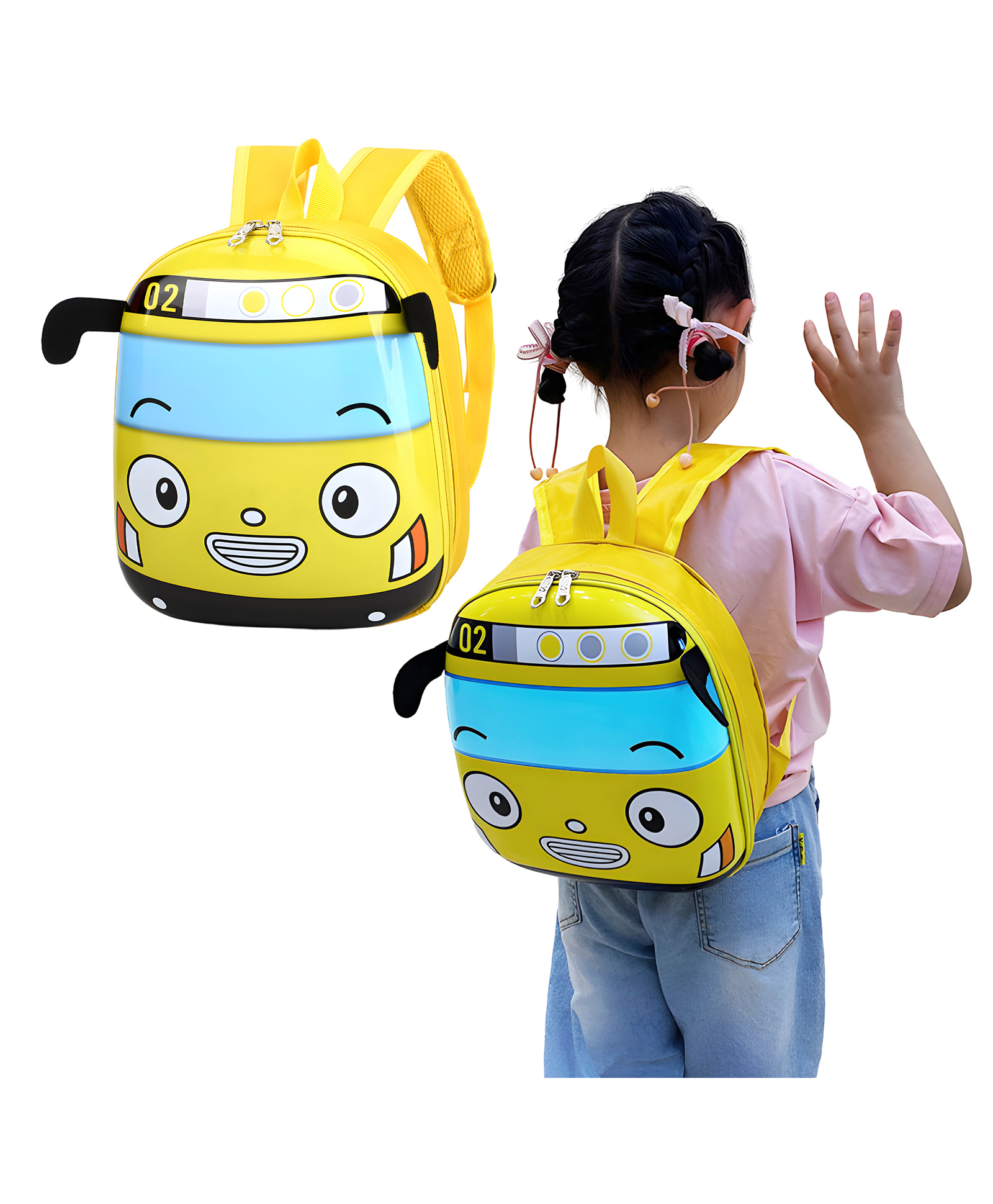 Bembika School Bag The Perfect Children Backpack and School Bags For Kids Compact Stylish Backpack For Kids Exceptional-Quality Kids Kindergarten Backpack and Travel Backpack- (Car|Yellow) Height 10 Inches-image-19