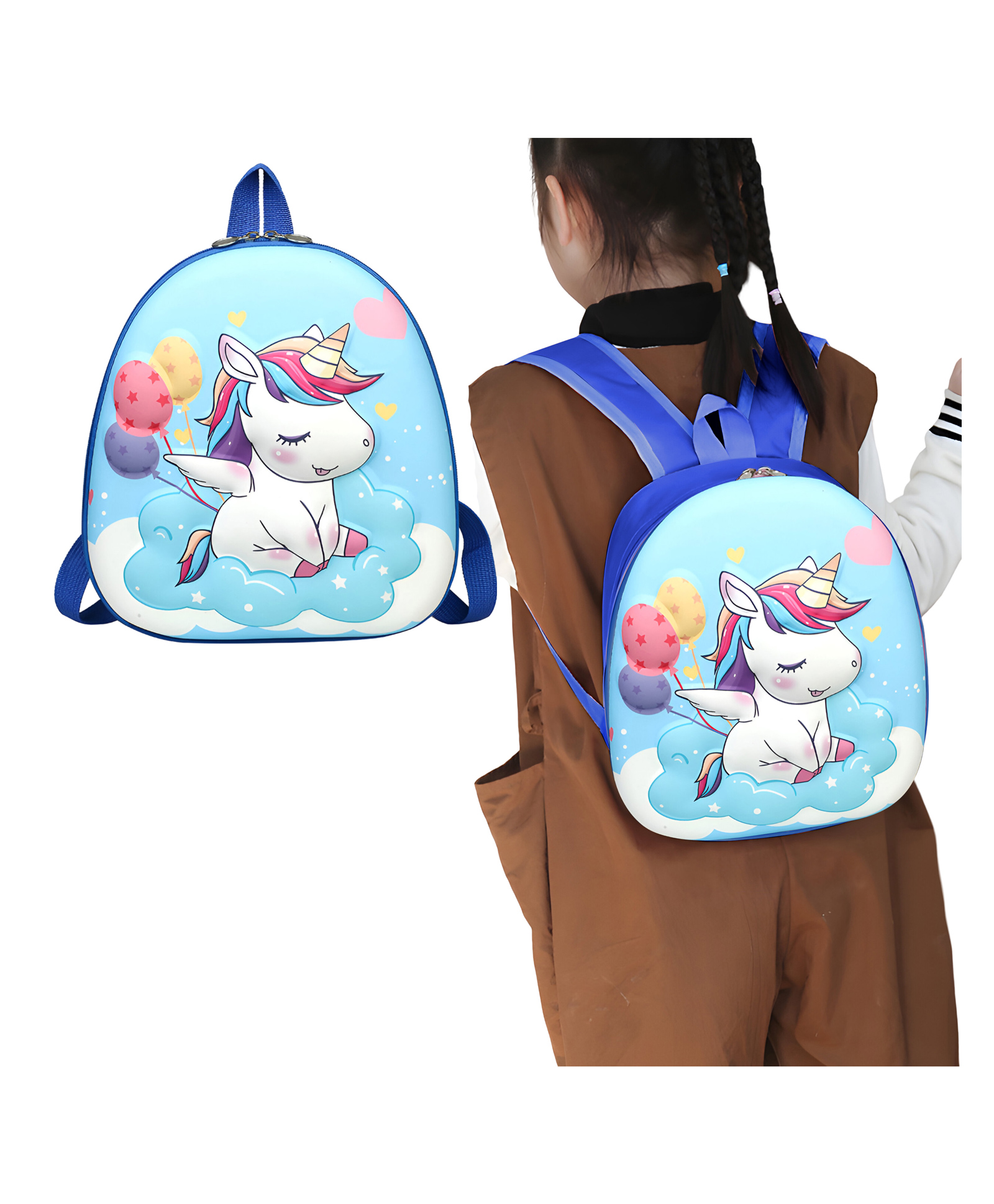 Bembika School Bag The Perfect Children Backpack and School Bags For Kids Compact Stylish Backpack For Kids Exceptional-Quality Kids Kindergarten Backpack and Travel Backpack- (Unicorn|Blue) Height 10 Inches-image-29