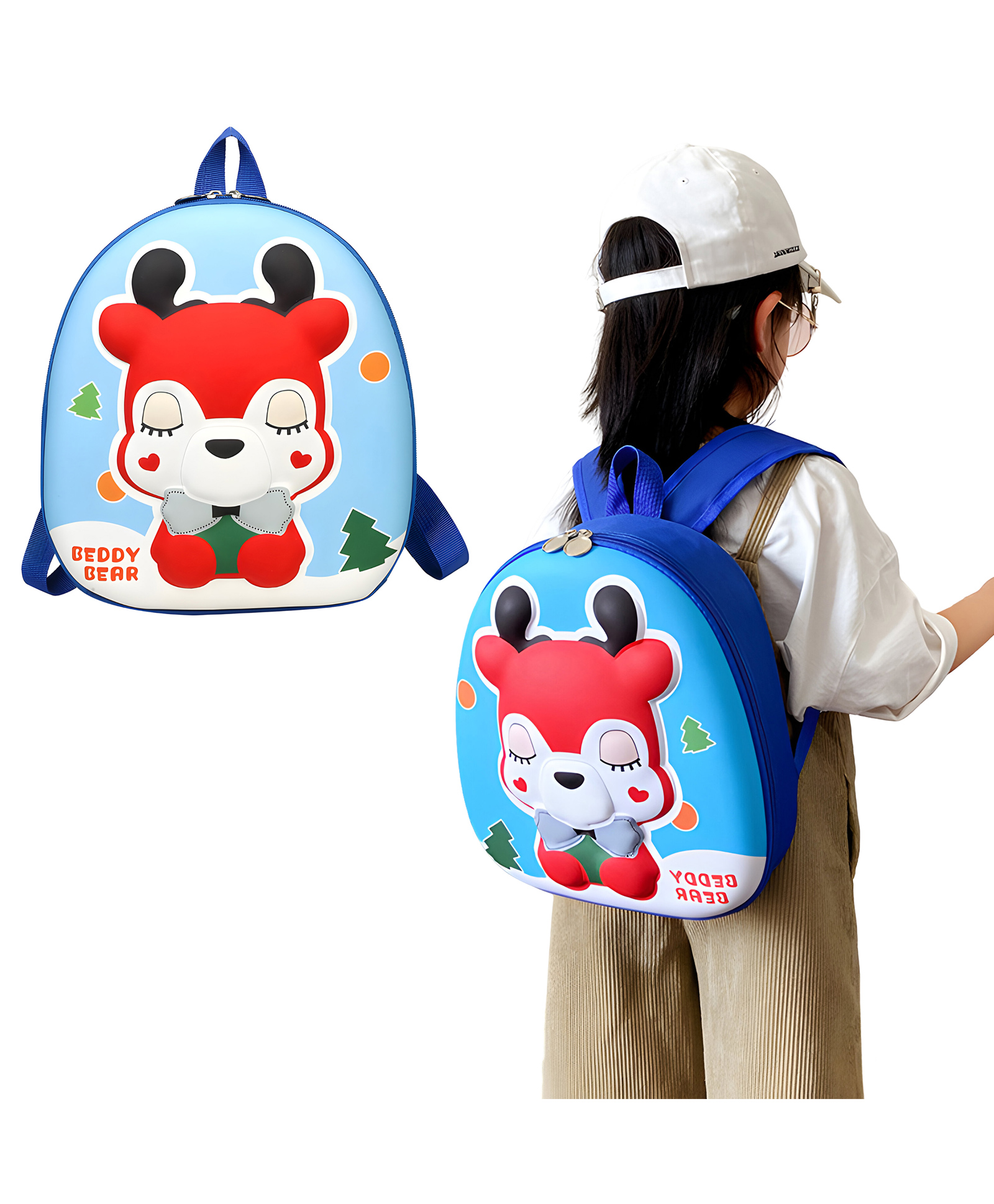 Bembika School Bag The Perfect Children Backpack and School Bags For Kids Compact Stylish Backpack For Kids Exceptional-Quality Kids Kindergarten Backpack and Travel Backpack- (Deer|Blue) Height 10 Inches-image-28