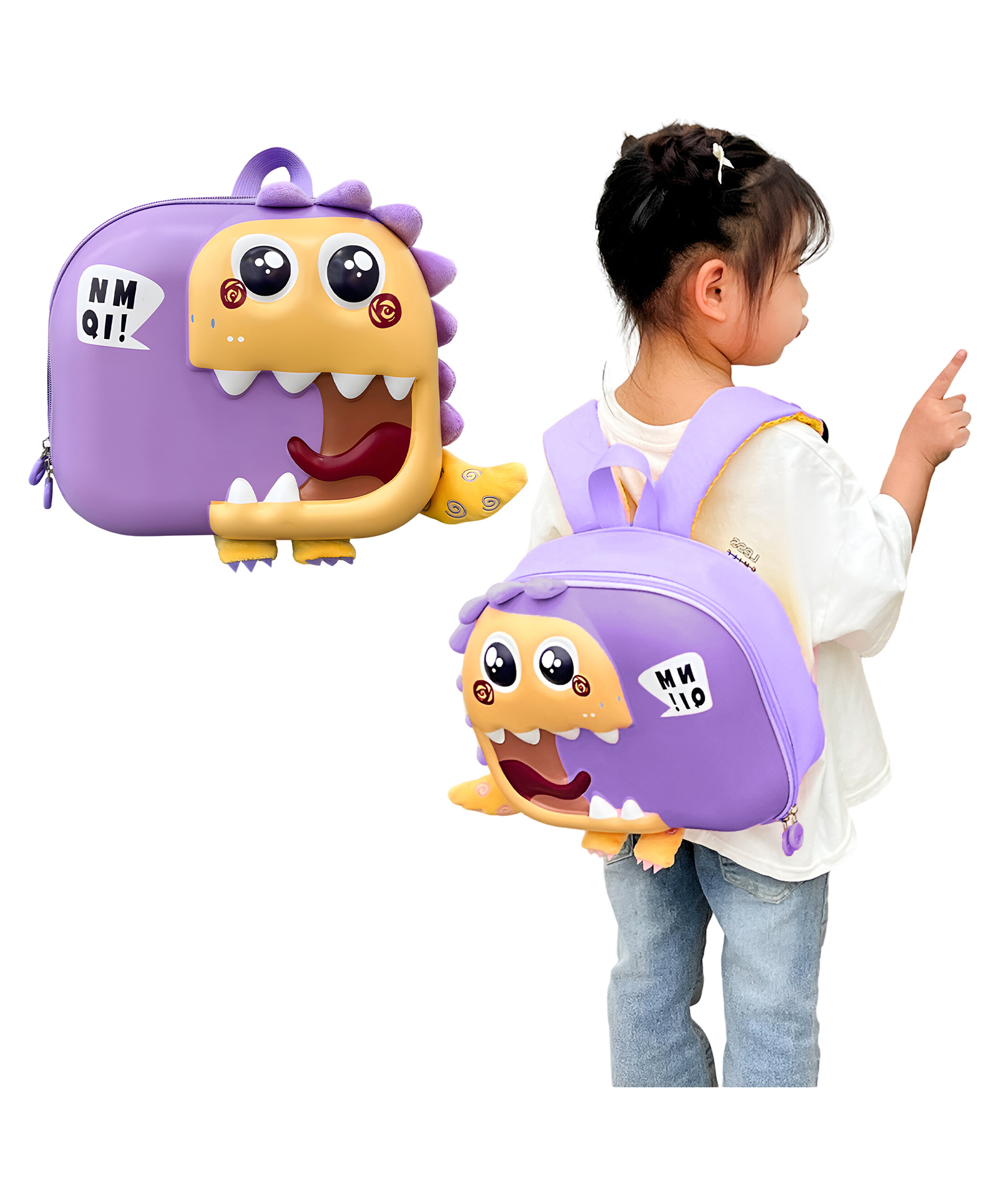 Bembika School Bag The Perfect Children Backpack and School Bags For Kids Compact Stylish Backpack For Kids Exceptional-Quality Kids Kindergarten Backpack and Travel Backpack- (LittleDinosaur|Purple) Height 10 Inches-image-21