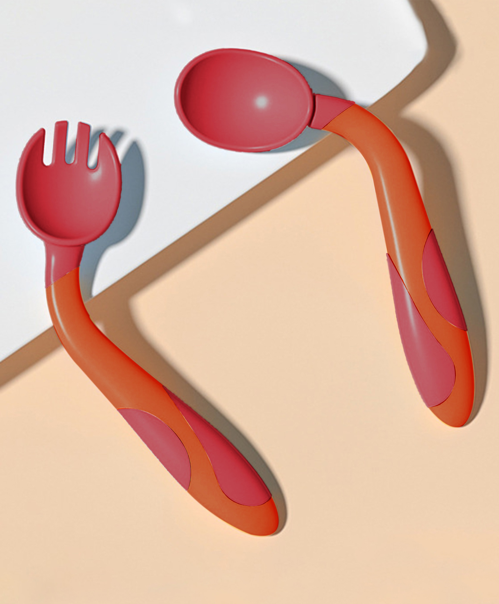 Bembika 360 Degree Bendable Baby Self Feeding Spoons with BPA Free material Gum Friendly Spoon For Baby Feeding Baby Self Feeding Spoon-Saint Ni Red-picture-46