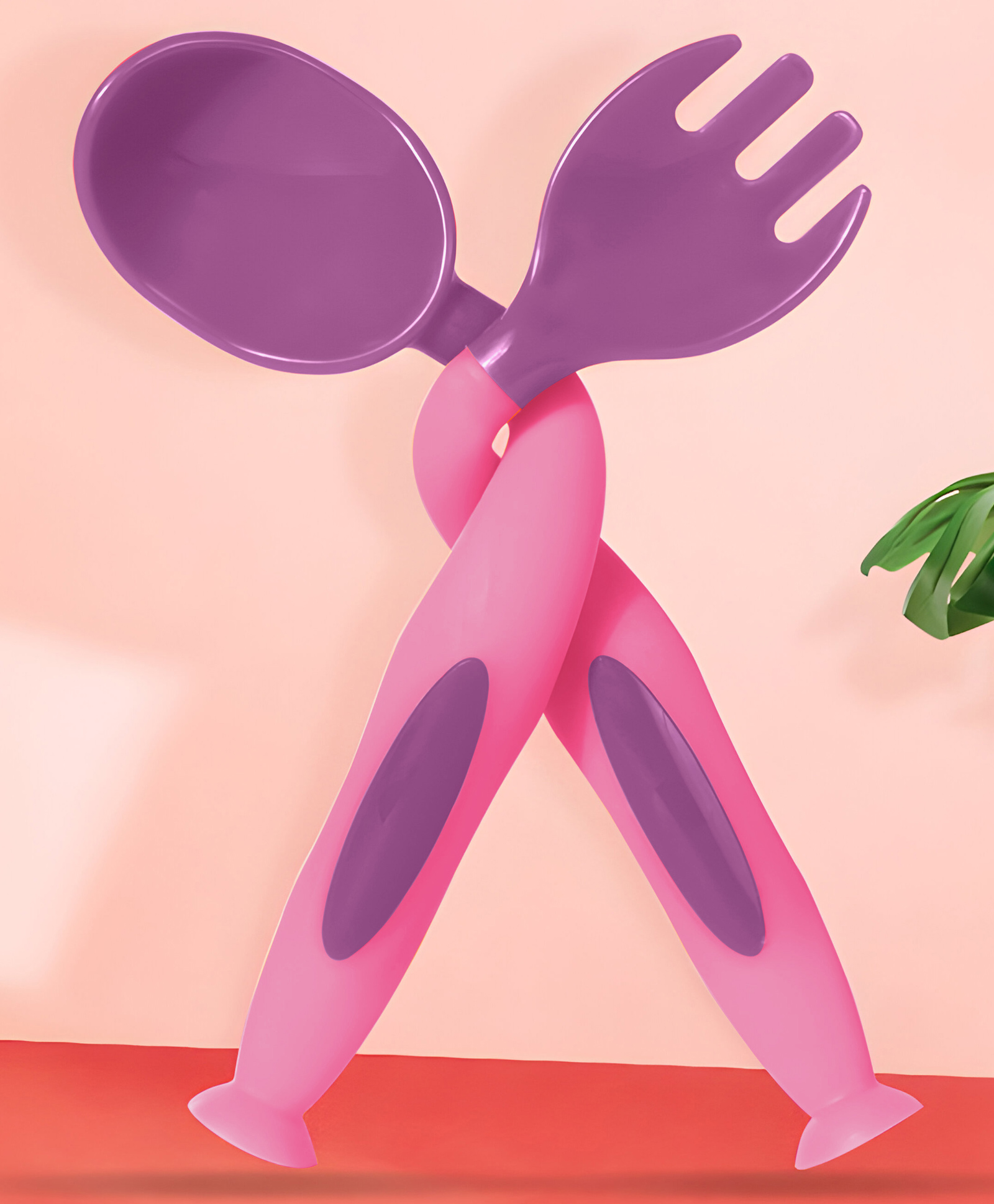 Bembika 360 Degree Bendable Baby Self Feeding Spoons with BPA Free material Gum Friendly Spoon For Baby Feeding Baby Self Feeding Spoon-Fork And Spoon Set Purple-picture-47