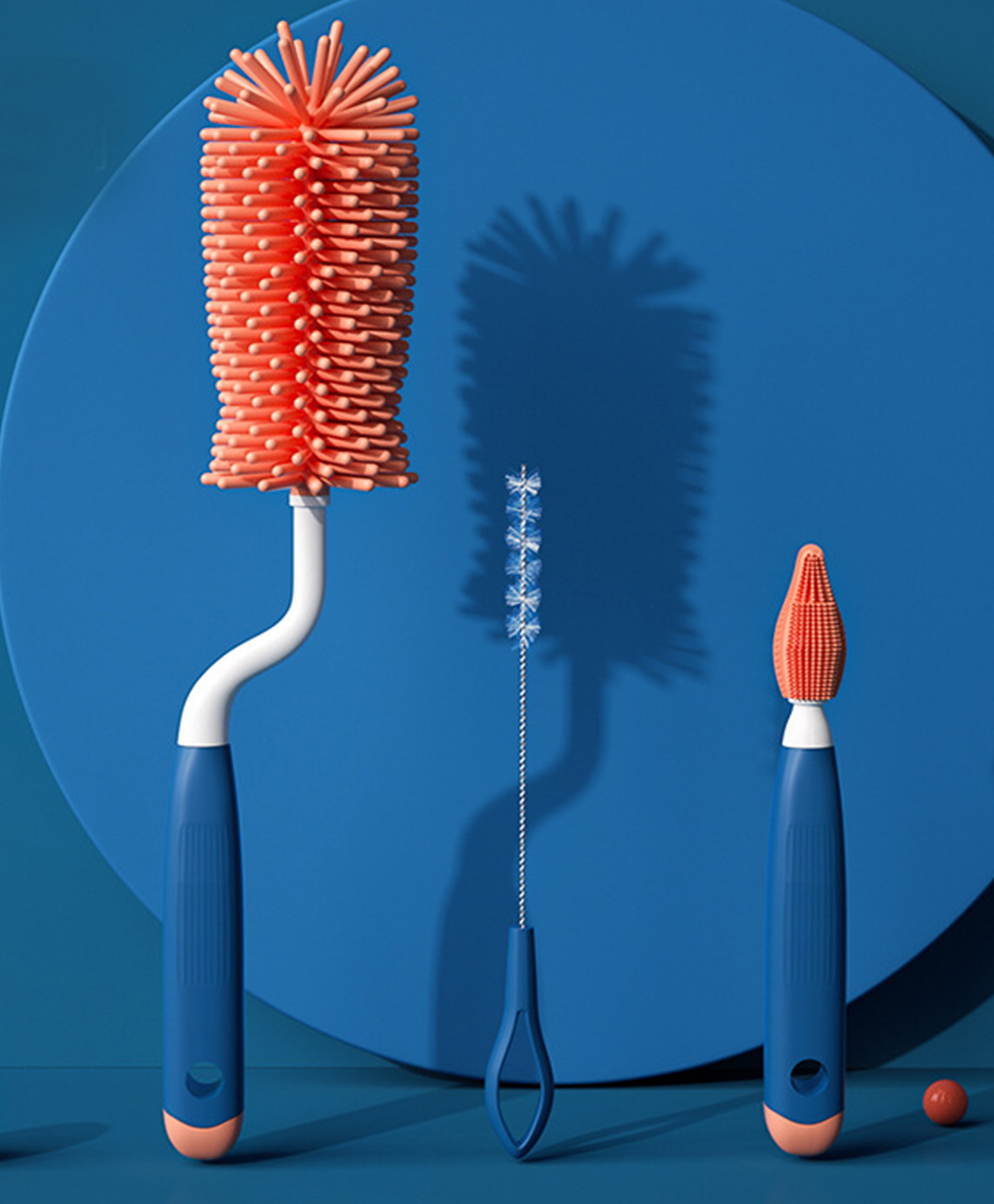 Bembika Baby Bottle Brushes: The Ultimate Bottle Brush Set For Your Baby Feeding Bottle Brush And Nipple Cleaner Brush Needs Dark Blue Set of 3-picture-21