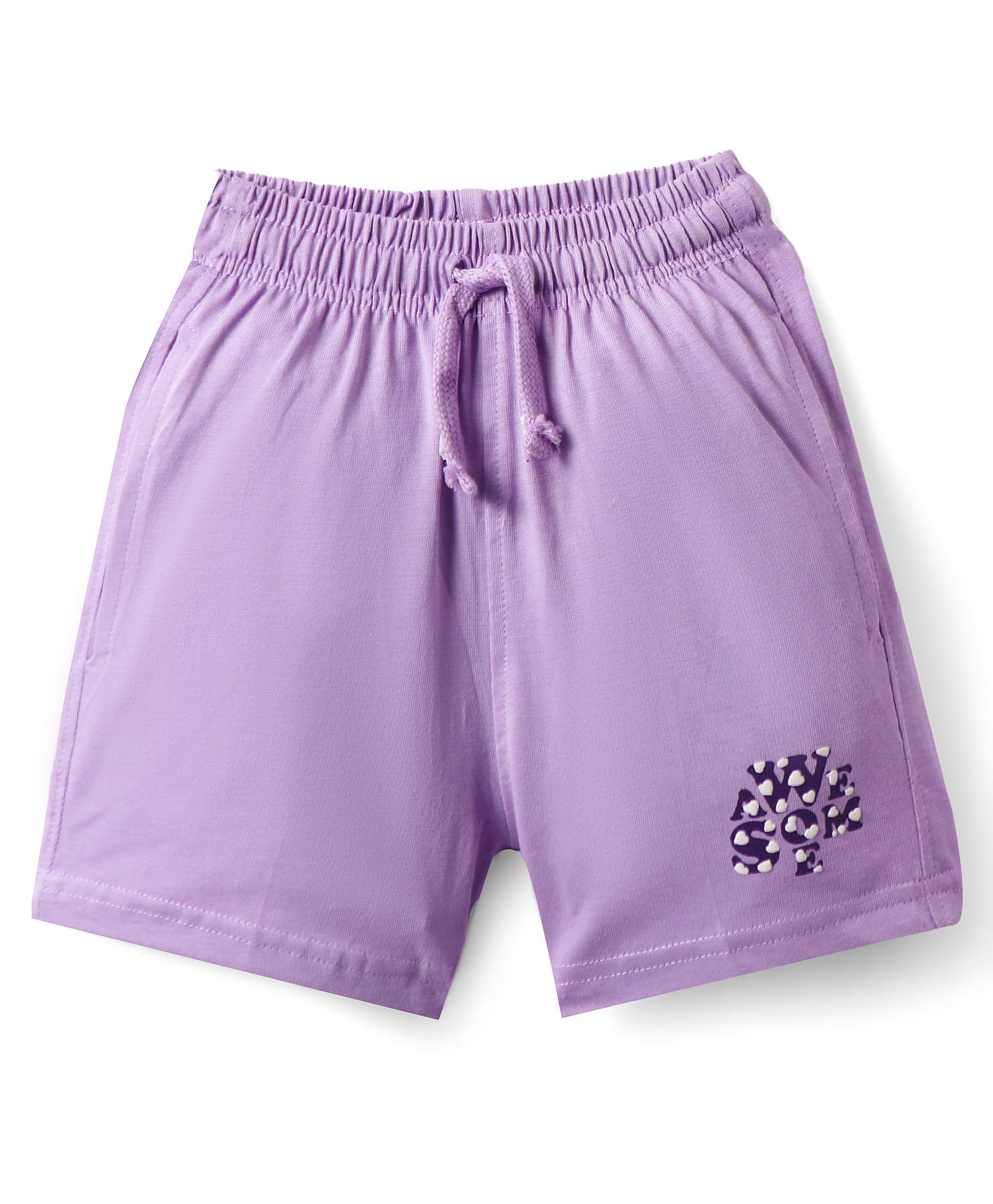 Doreme Single Jersey Knit Above Knee Length Shorts With Awesome Print - Lilac-picture-38