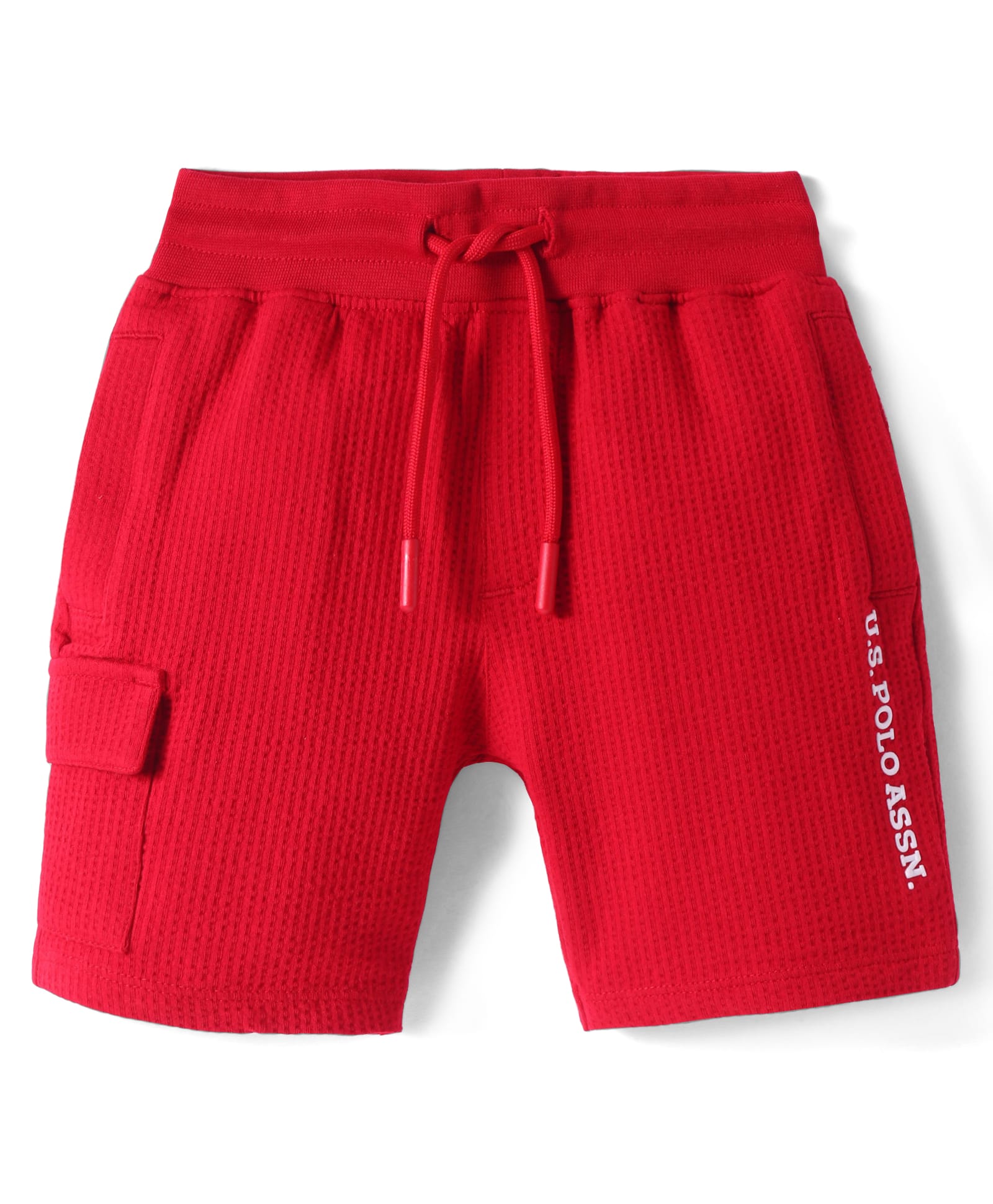 US Polo Assn Cotton Knit Solid Color Shorts - Red-image-29