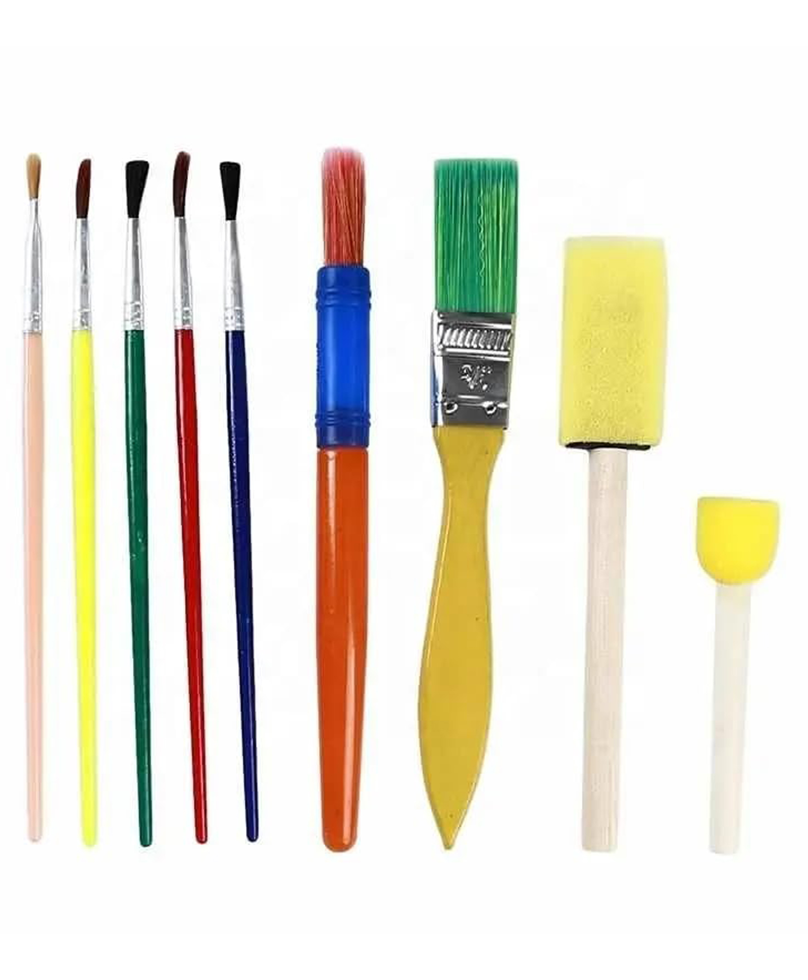 Ji and Ja Paint Brushes Set Stationery Gift Children's Graffiti Painting Sponge Brush Nylon Pens School Art Supplies Set for Kids (9pcs Big)-image-46