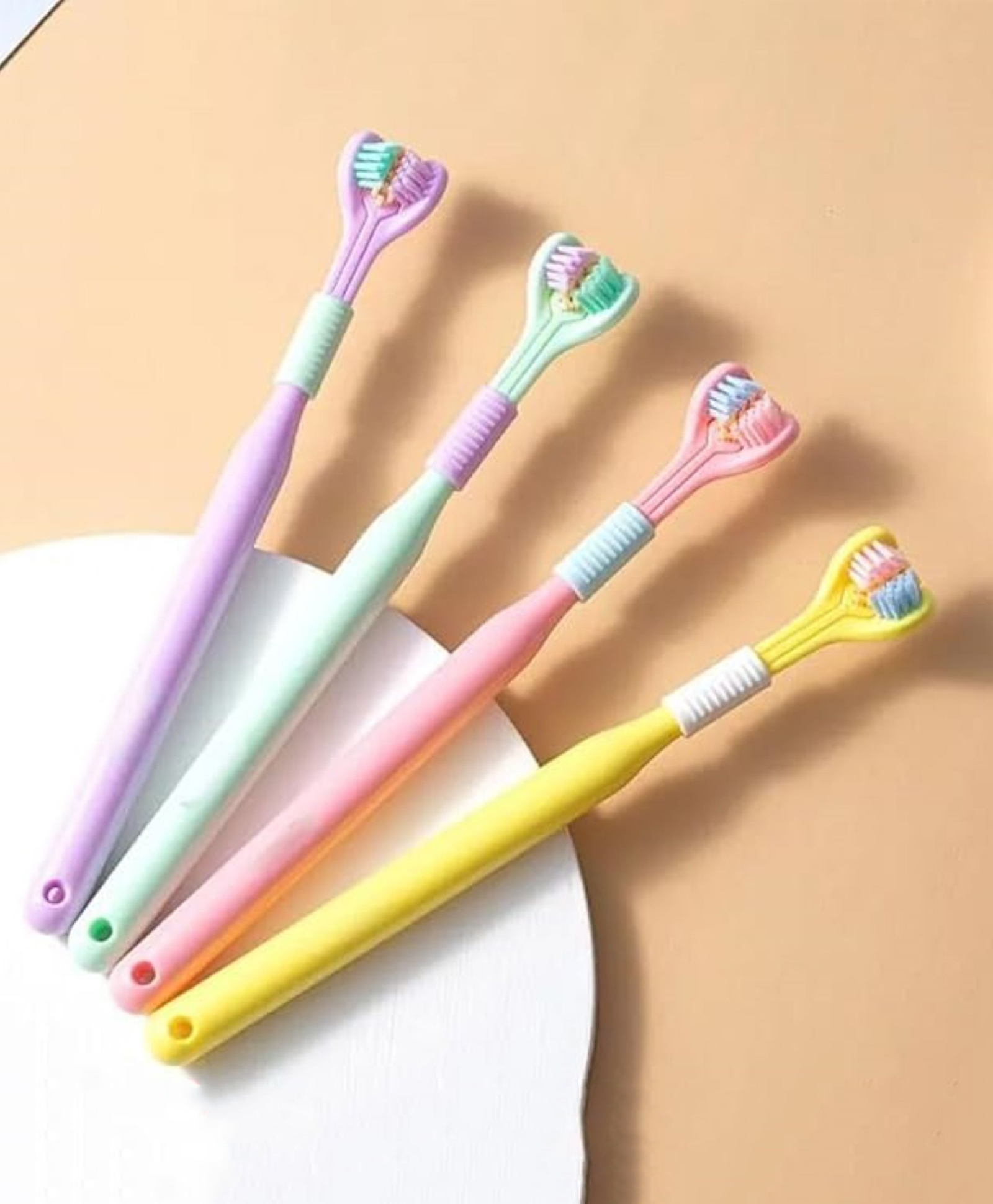 KUNYA 3-Sided Triple Angle Toothhugger Training Manual Toothbrush, Ultra Soft Bristles, Toddler and Autistic Oral Care Gentle Clean Each Tooth to Completely Cover The Toothbrush (2) Multicolor-image-47
