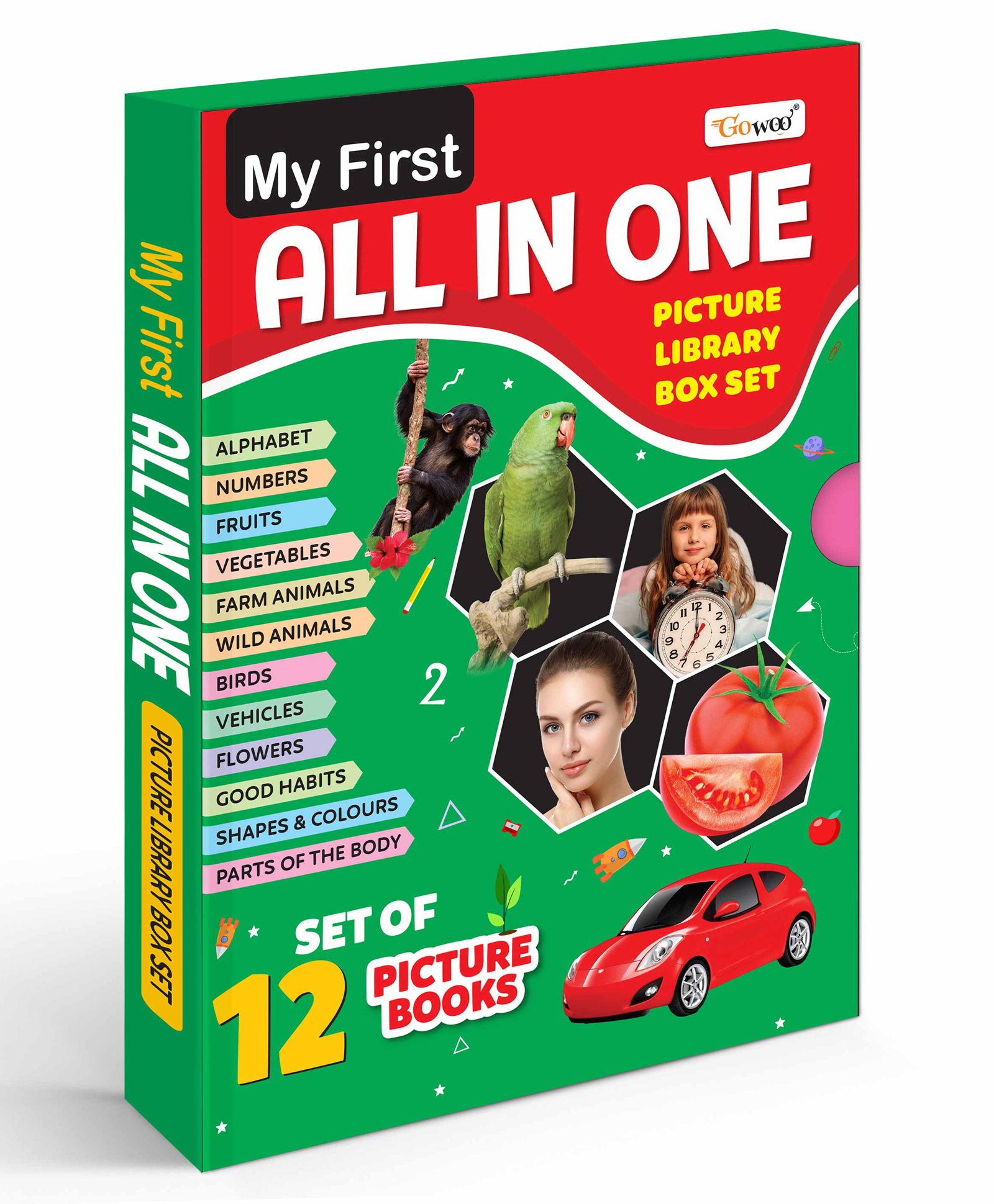 My First All in One Picture Library Box Of 12 (Pre-School Books) | Gift Set For Kids in Green-image-28