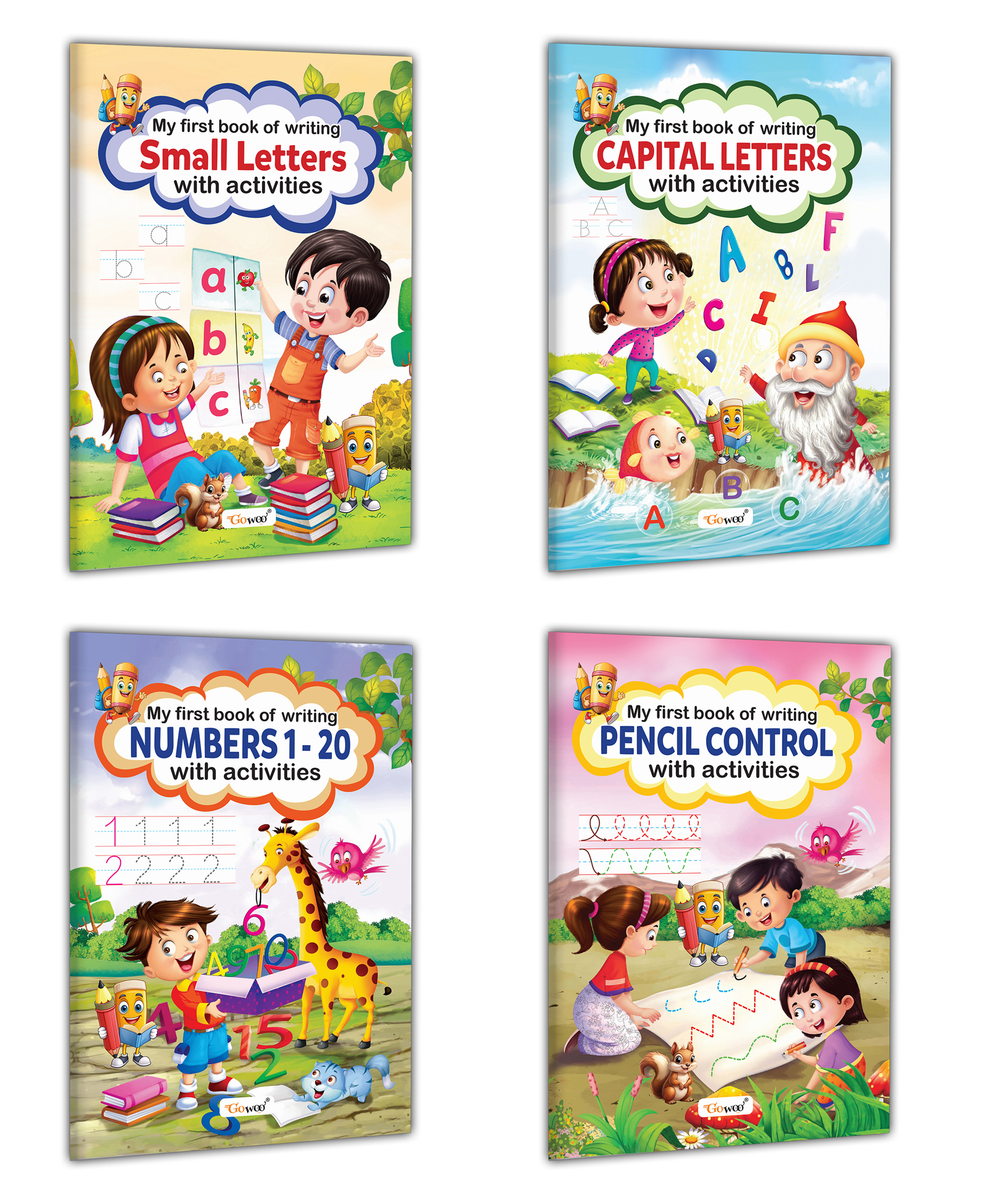 My First Book of Writing Capital Letters, Small Letters, Pencil Control and Numbers 1-20 with activities : Writing Practice for Kids, Kids Writing Book, Children Activity Books | Pack of 4 books-image-6