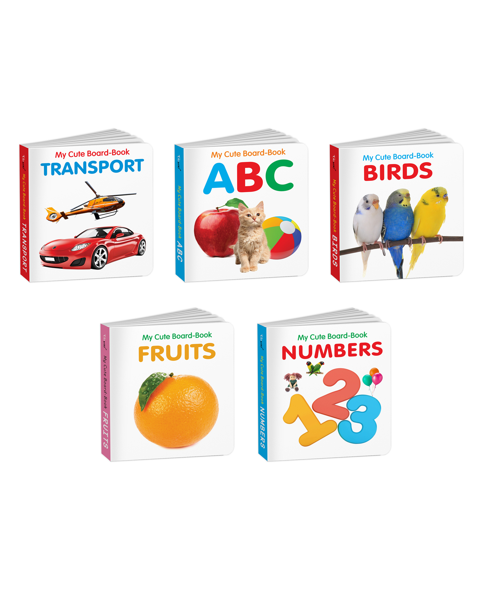 Educational board books for babies : ABC, Numbers, Fruits, Birds and Transport - My First Cute Board Book, Toddler educational picture books, Pocket-sized kids educational books | Pack of 5 Books-image-23