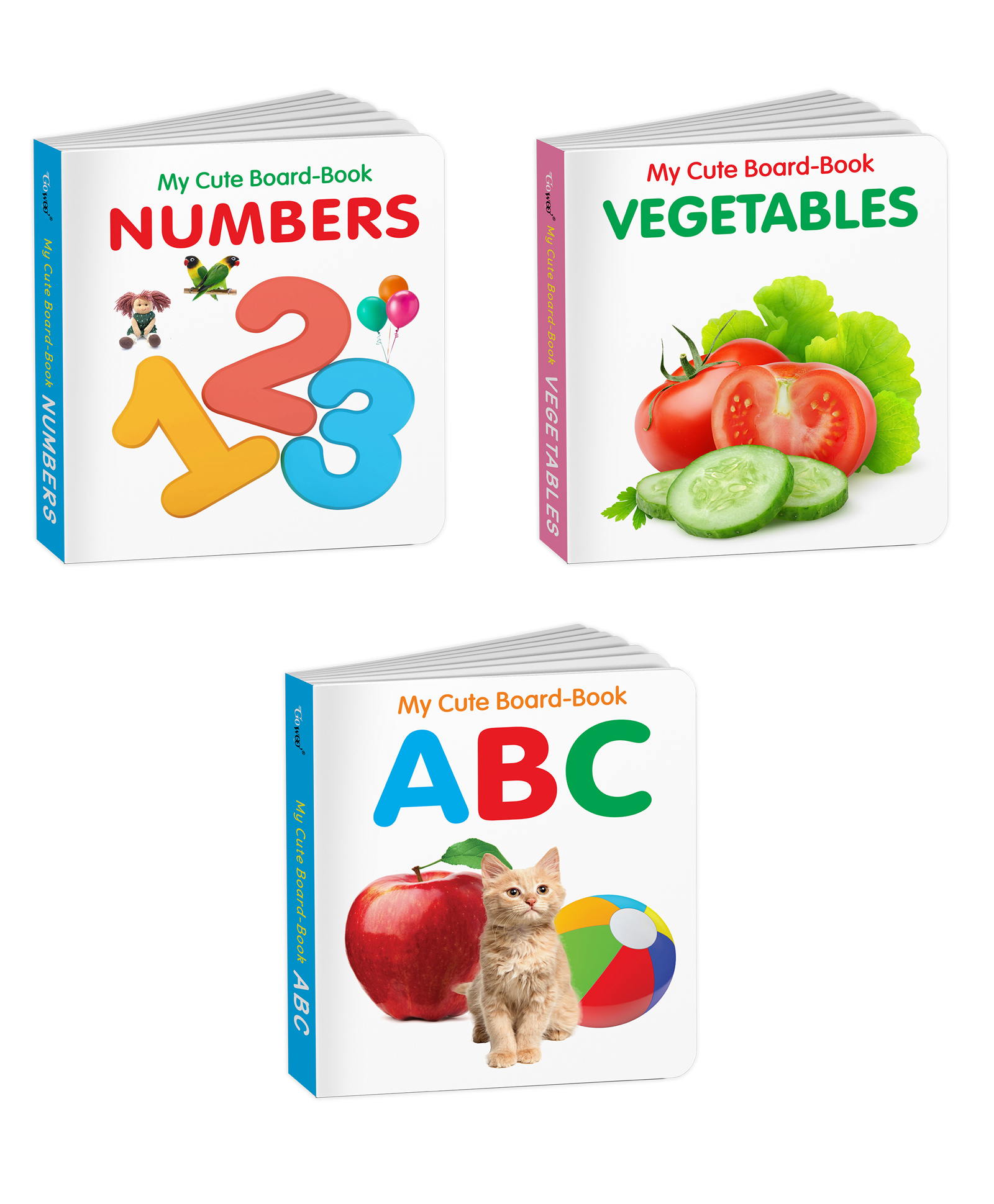 All-in-One Learning Board Book Set for ChildrenABC, Vegetables and Numbers : Kids learning board books, Pocket-sized kids educational book, Preschool books for early readers | Pack of 3 Books-image-48