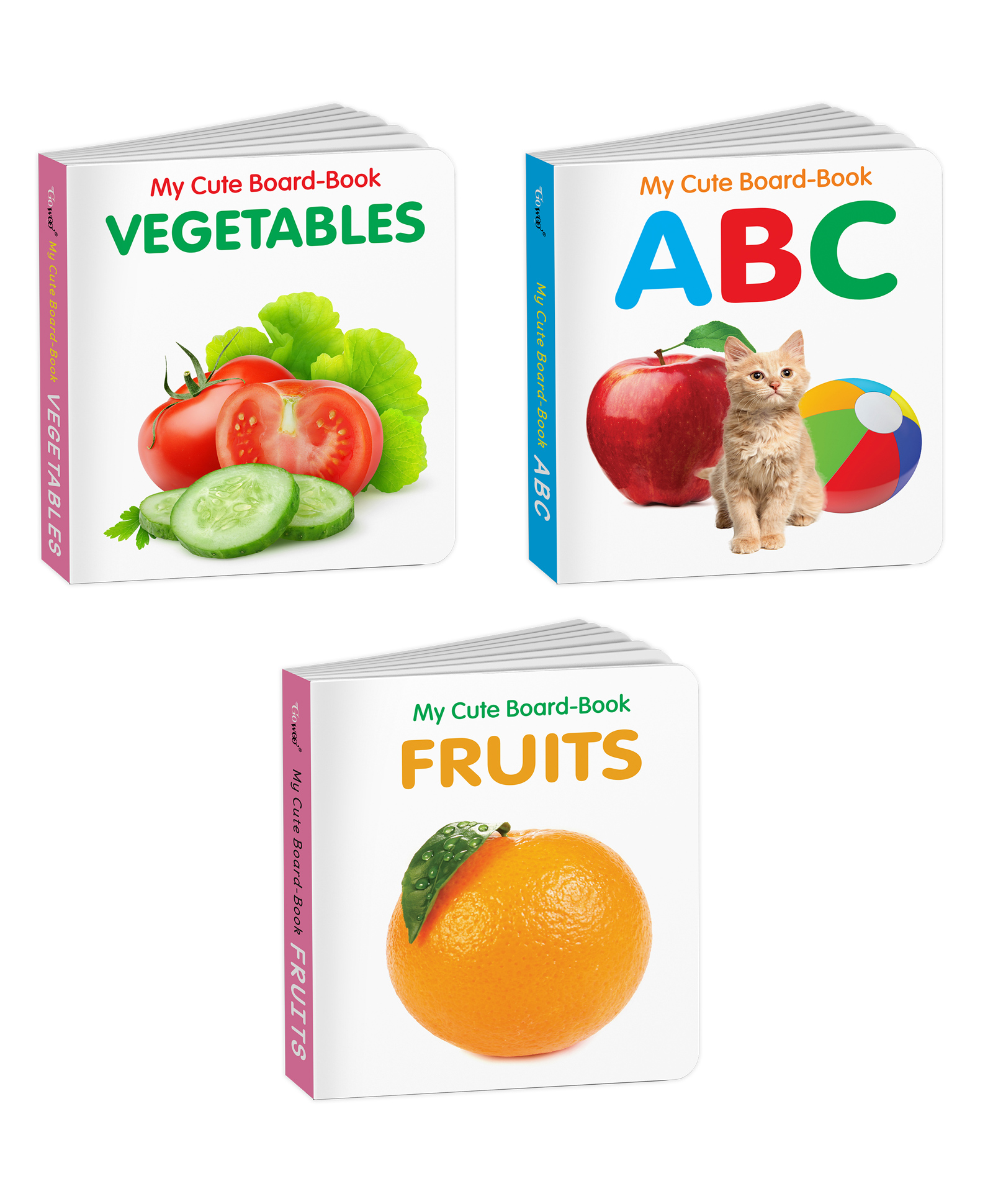 First library books for babies : ABC, Fruits and Vegetables - All-in-one learning board books, Preschool educational board books, Toddler learning books set | Pack of 3 Books for kids-image-33