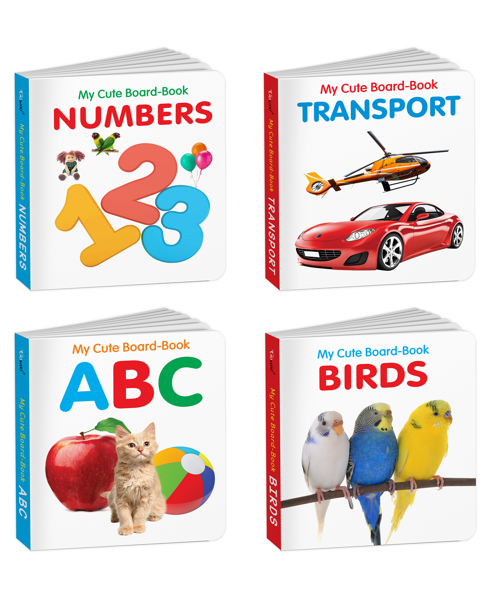 My First Library Kids Board Books ABC, Transport, Birds and Numbers : Learning board books for babies, Educational toddler board books, Baby board books collection | Pack of 4 Books for kids-image-34