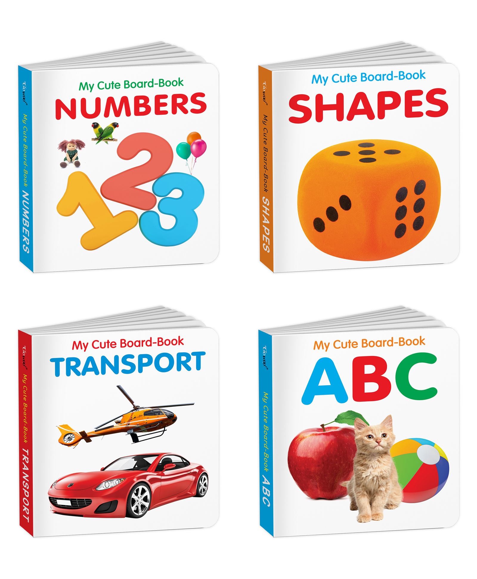 Pocket Board Book Set of ABC, Transport, Shapes and Numbers : Educational board books for babies, Preschool educational board books, Learning library for toddlers | Pack of 4 Books for kids-image-38