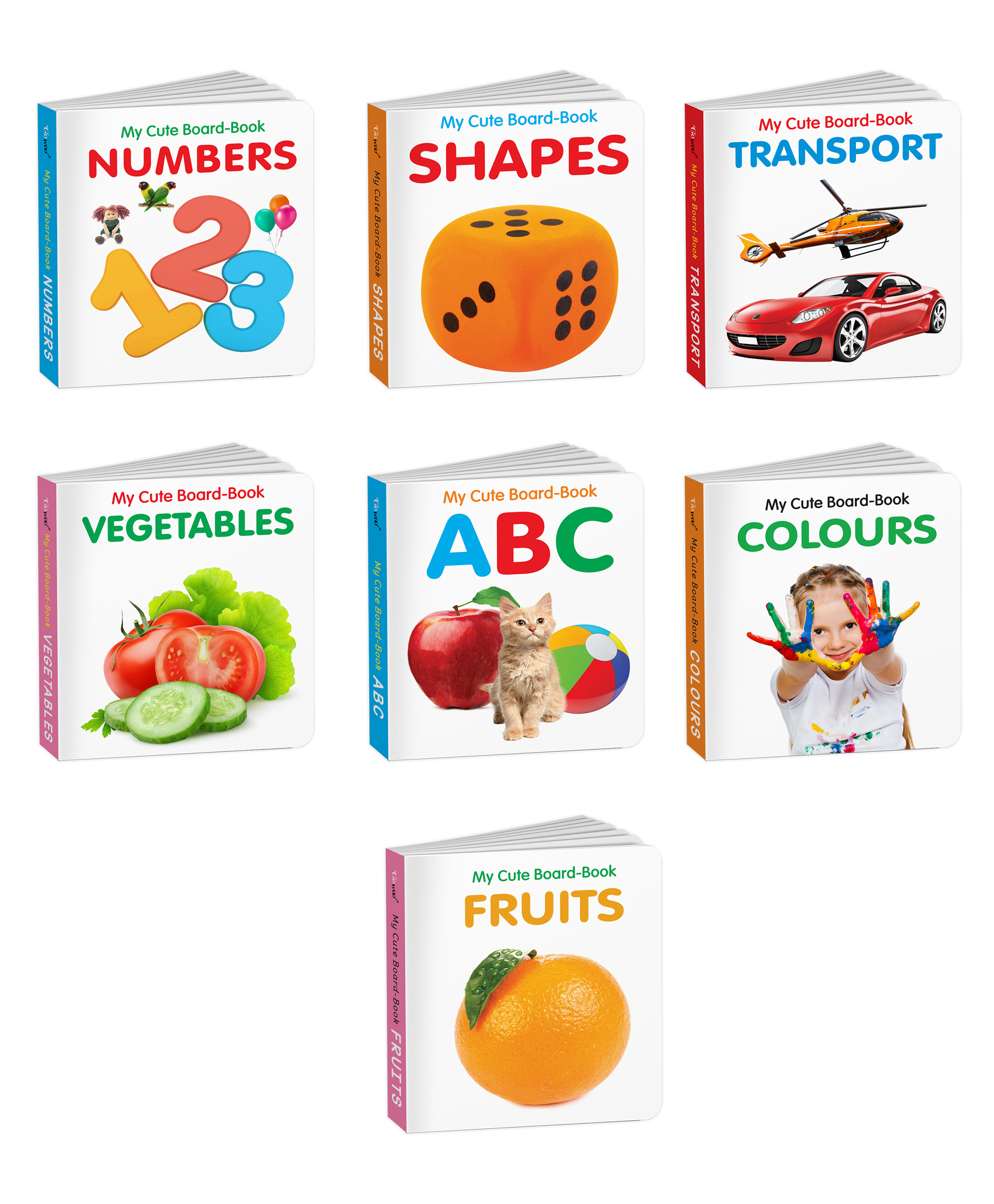 gowoo Educational board books for babies-ABC, Transport, Colours, Fruits, Vegetables, Shapes and Numbers:Preschool books for toddler, Educational Picture Book, All-in-one learning board book|Pack of 7 Books-picture-11