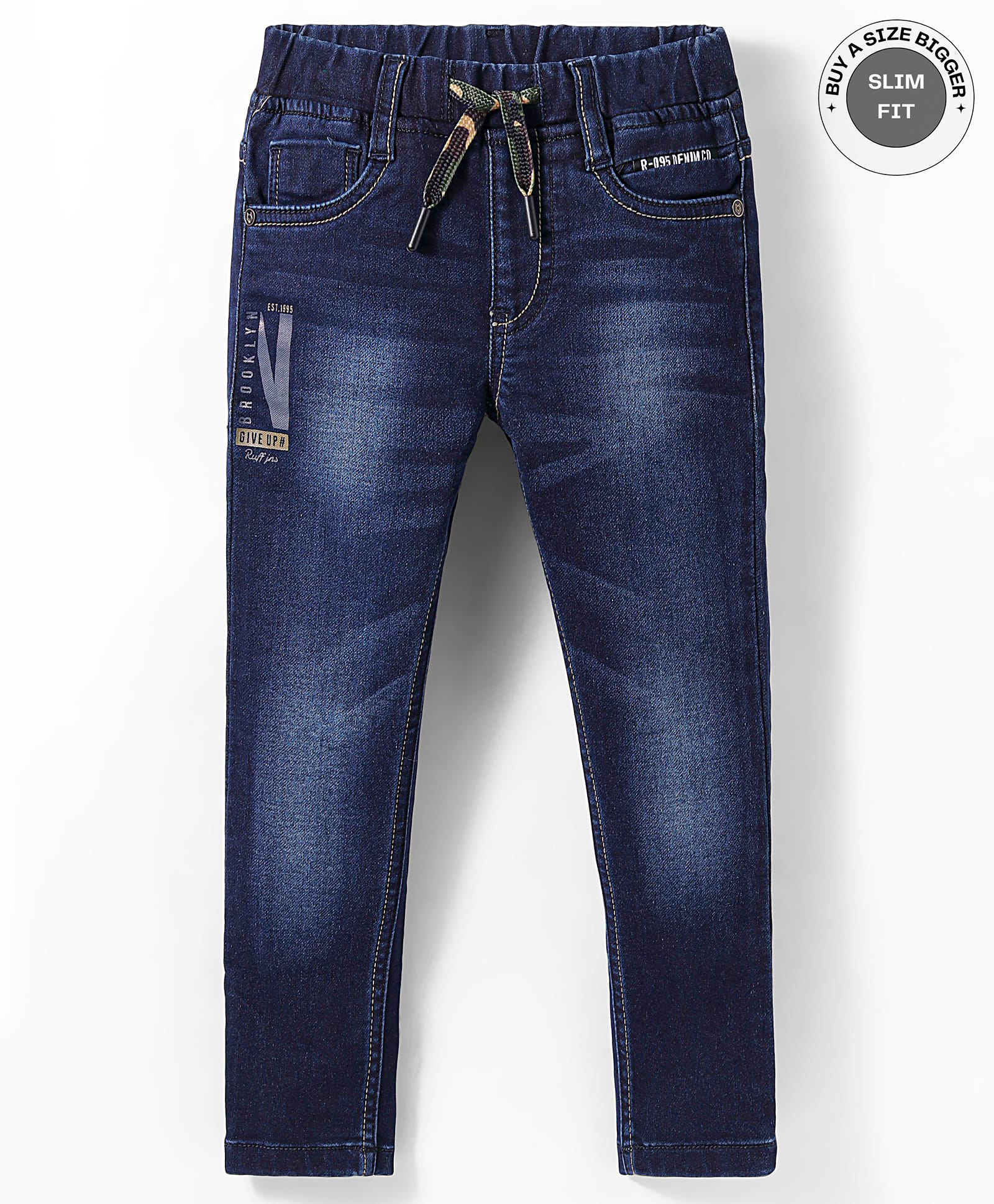 RUFF Woven Full Length Washed Denim Jeans - Navy Blue-picture-26