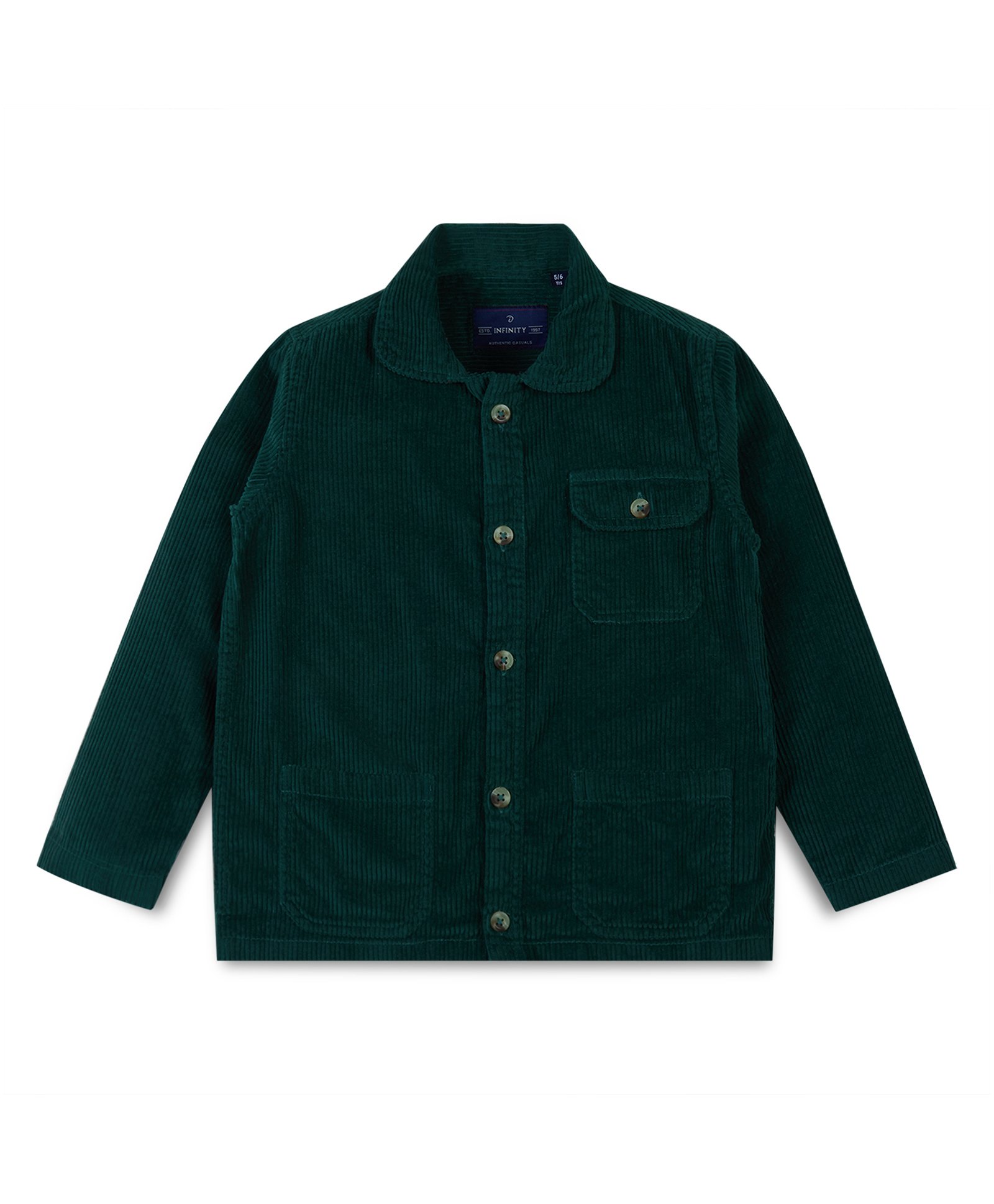 INFINITY Corduroy Cotton Woven Full Sleeves Solid Jacket - Green-picture-21