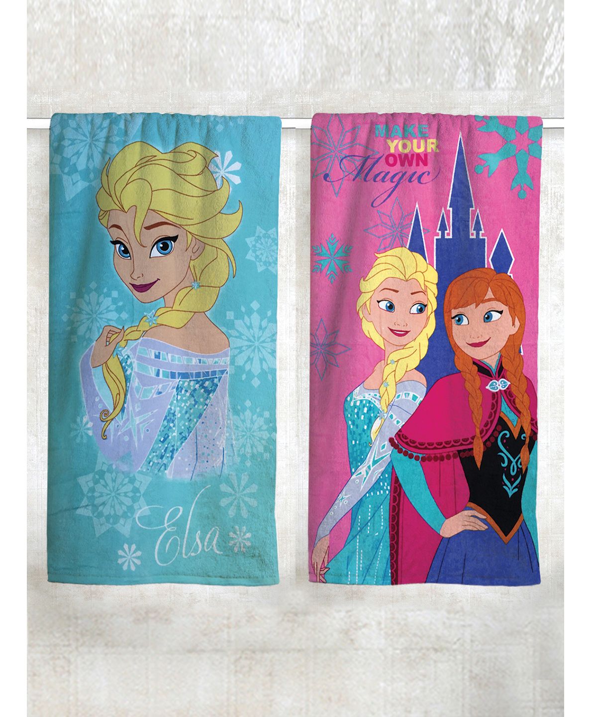 Disney Frozen Printed Bath Towel Pack of 2 - Blue Pink-picture-26