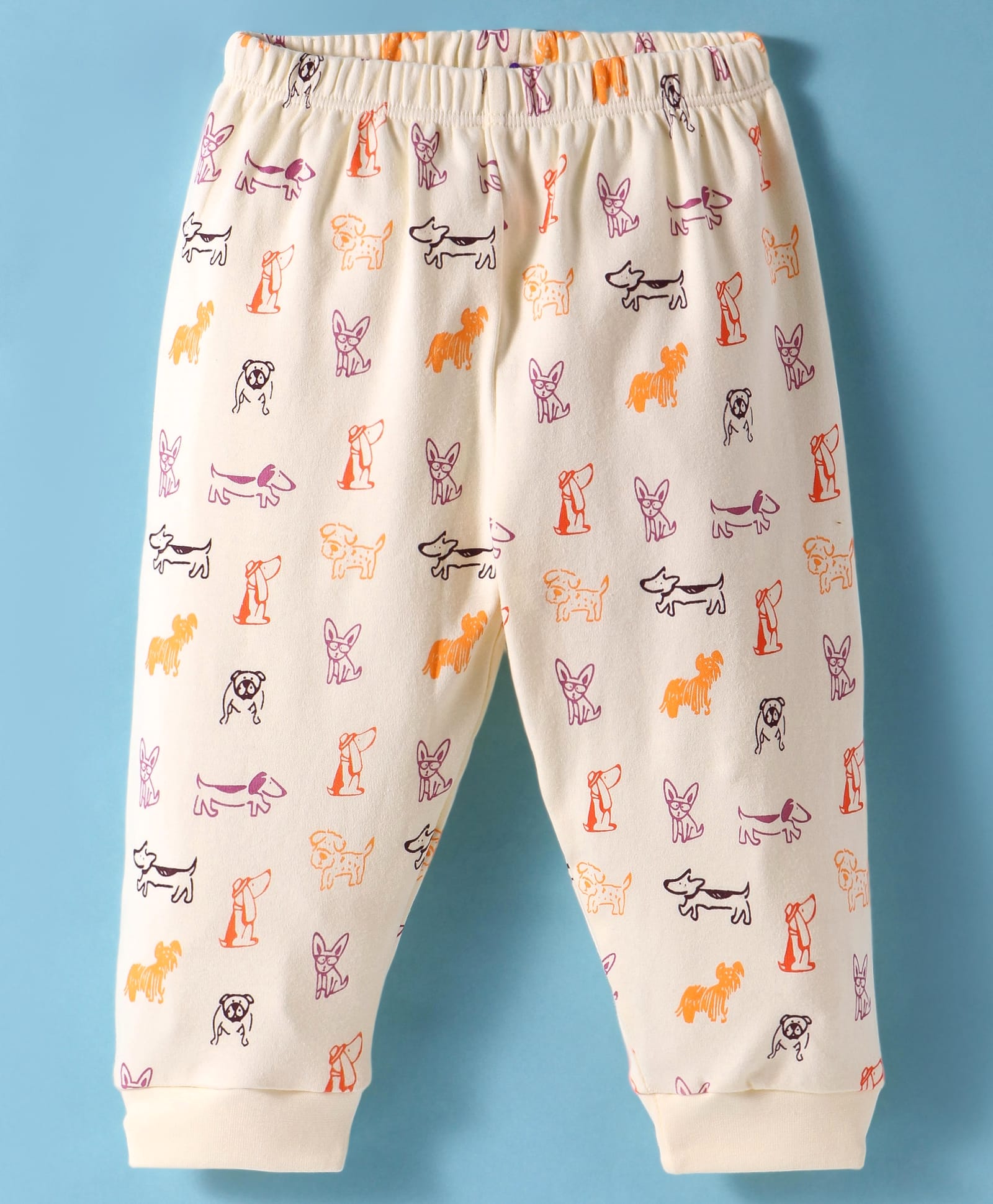 Tango Interlock Knit Full Length LoungePant Doggy Print - Cream-picture-36