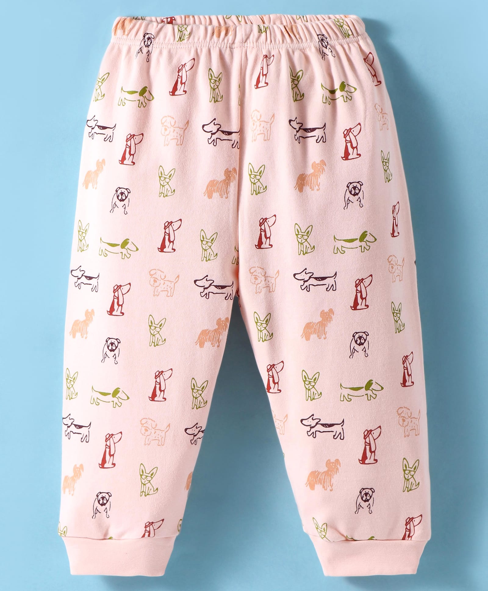 Tango Interlock Knit Full Length LoungePant Doggy Print - Peach-picture-33