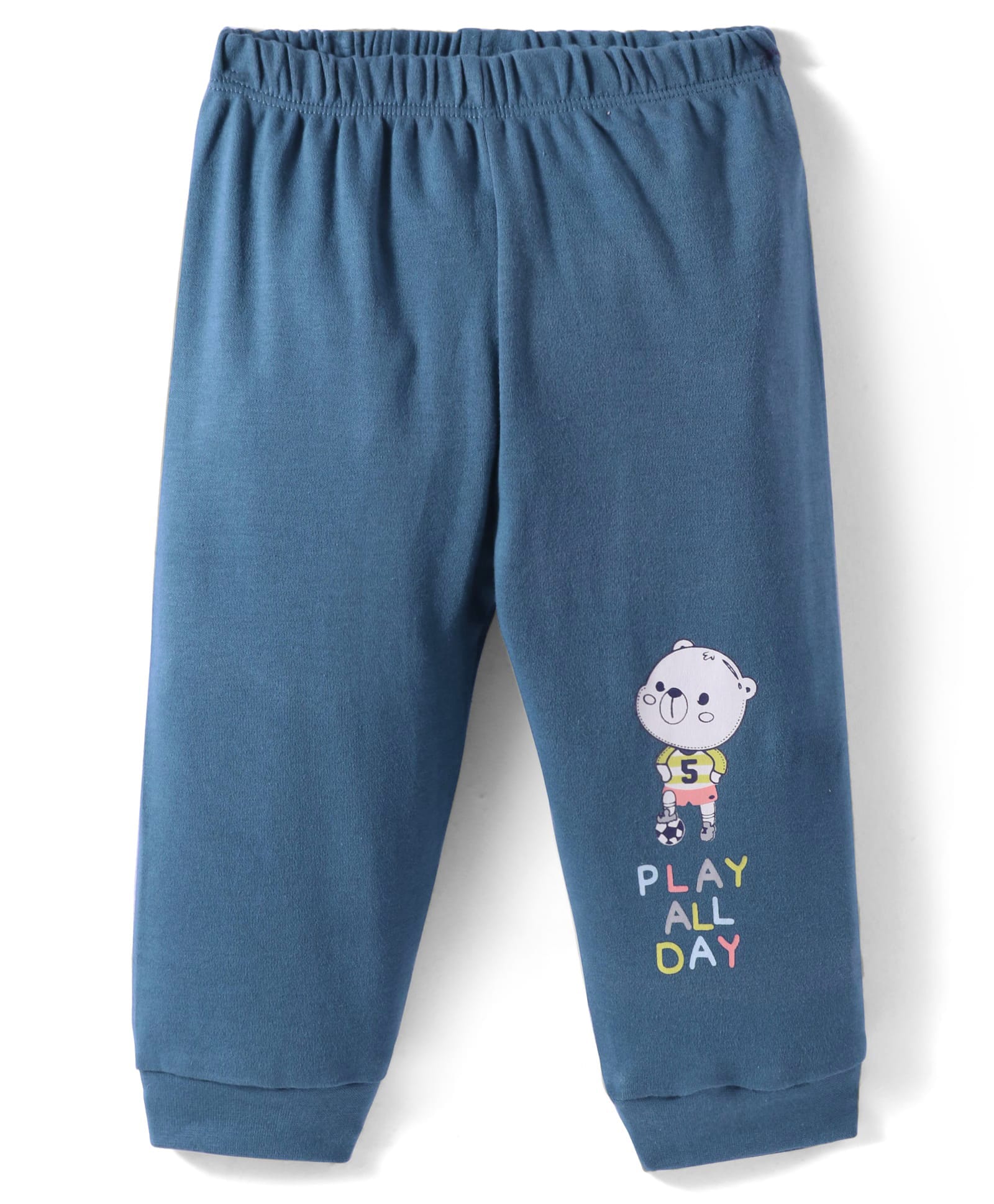 Tango Interlock Knit Full Length Lounge Pant with Bear Print - Navy Blue-picture-37