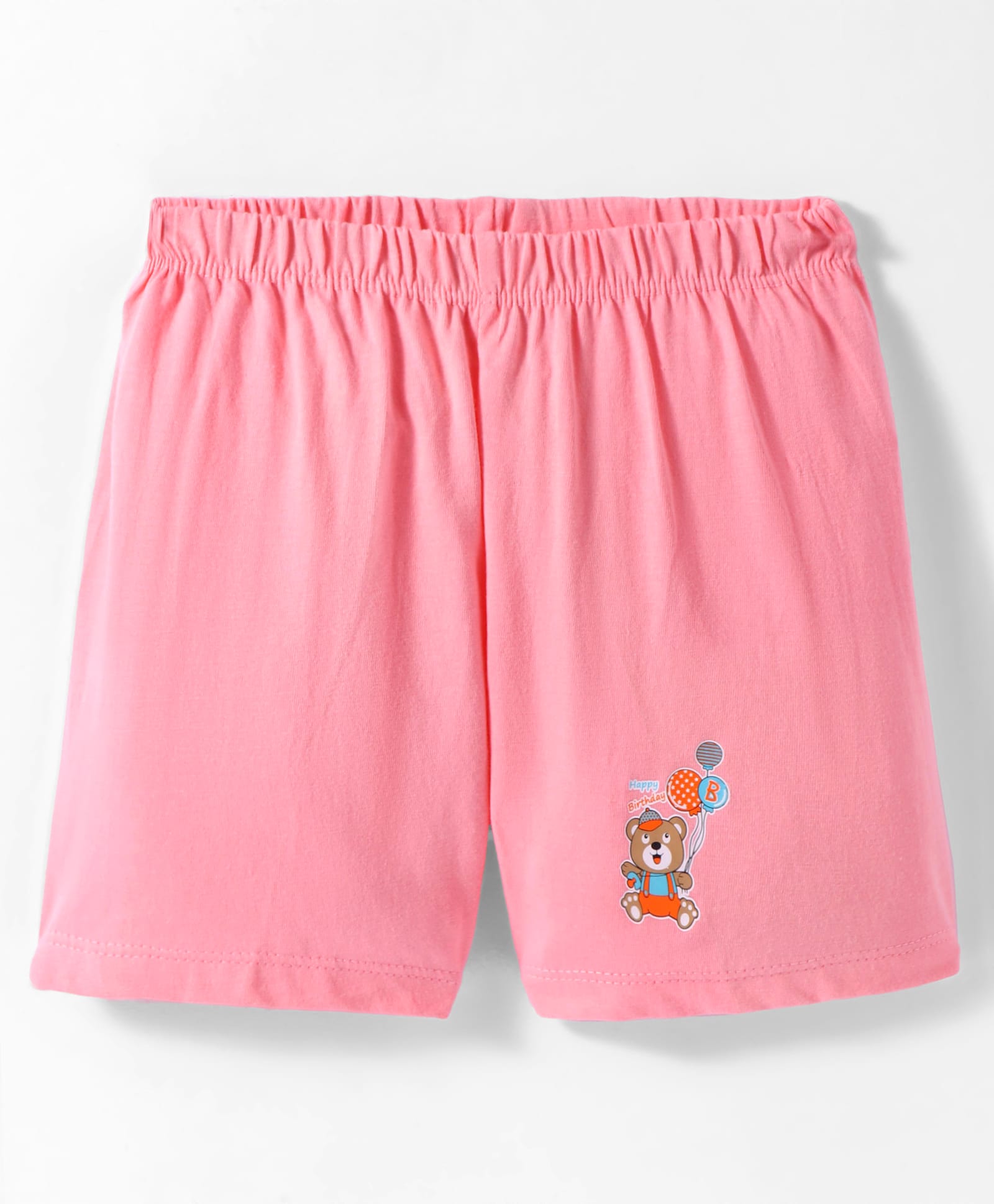 Tango Single Jersey Knit Knee Length Shorts With Teddy Bear Print - Coral-image-40
