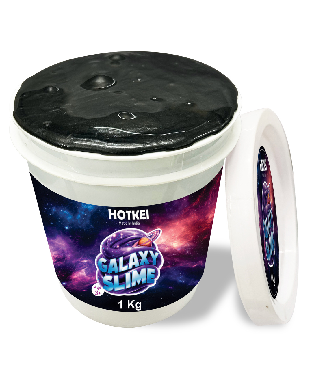 Hotkei (1 Kg) Black Galaxy Slime for Kids DIY Fruit Scented Metallic Magic Toy Slimy Slime Gel Jelly Putty Art Toys Birthday Gift Box-image-5