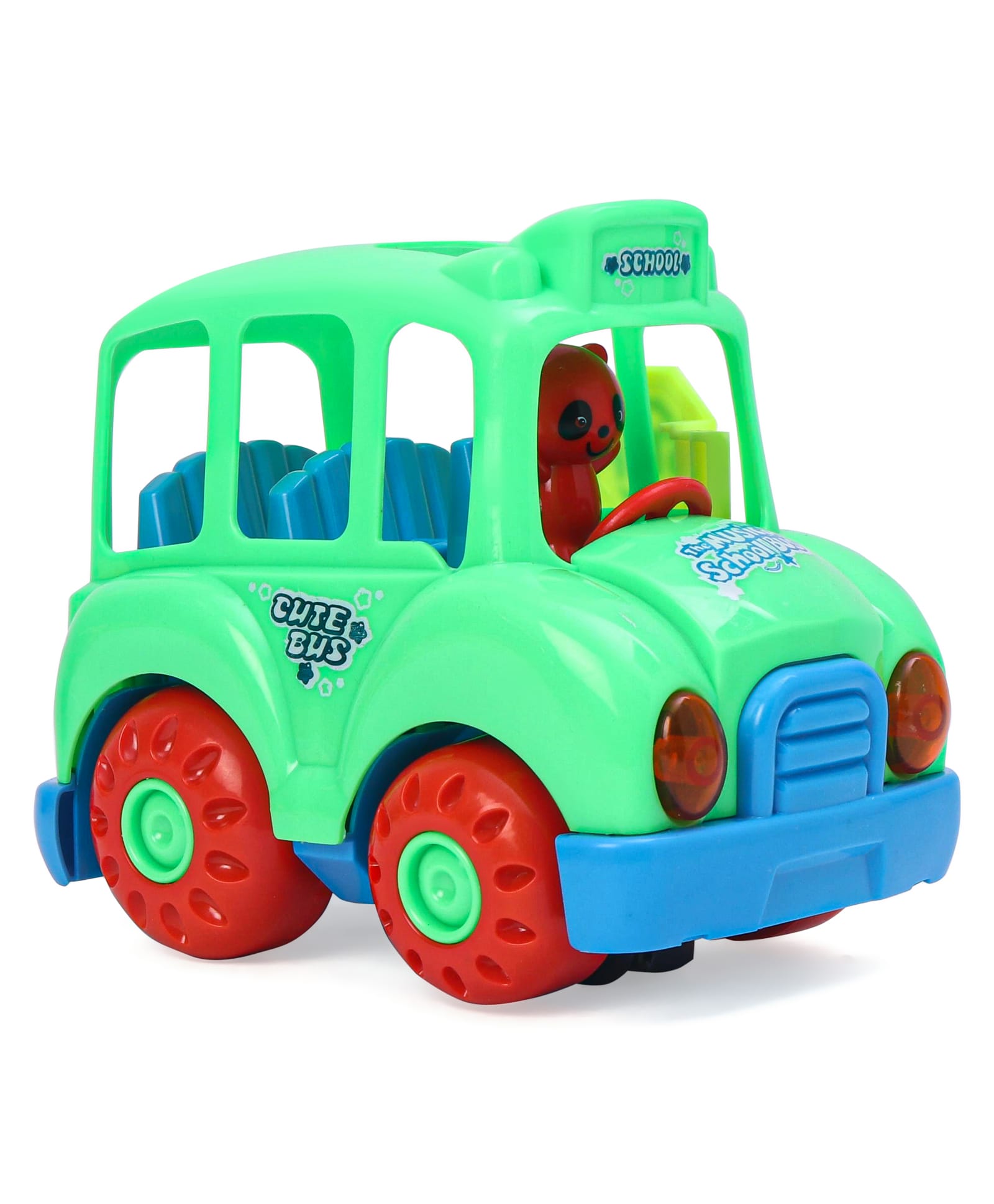 KIDS FUN Toys Battery Operated School Bus Toy with Moving Wheel Light & Sound - Light Green-picture-13
