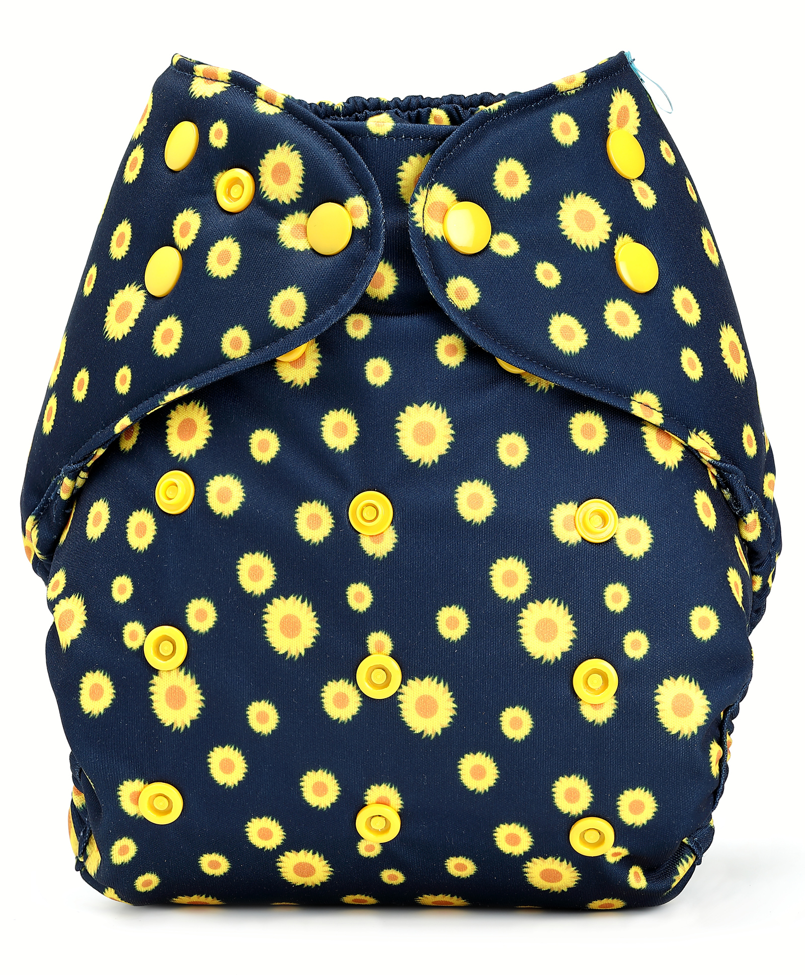 Bumberry Adjustable Reusable Cloth Diaper Cover With Insert Sunflower Print - Blue-image-33