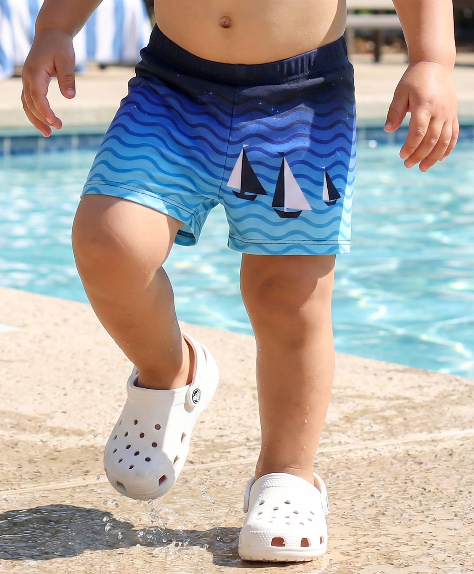 Babyhug Swimming Trunk With Boat Print - Blue-picture-21