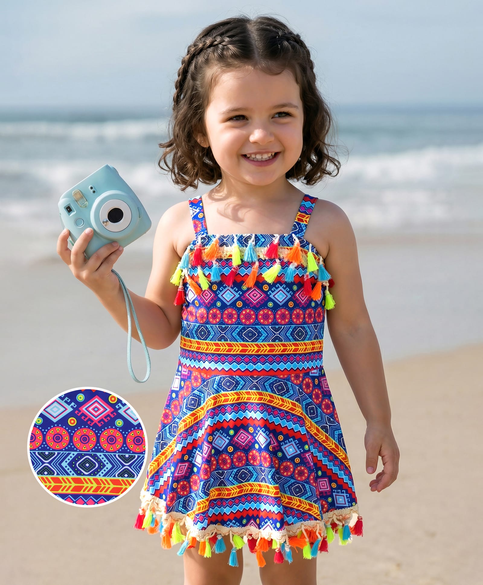 Mark & Mia Sleeveless Frock Swimsuit - Blue-image-37