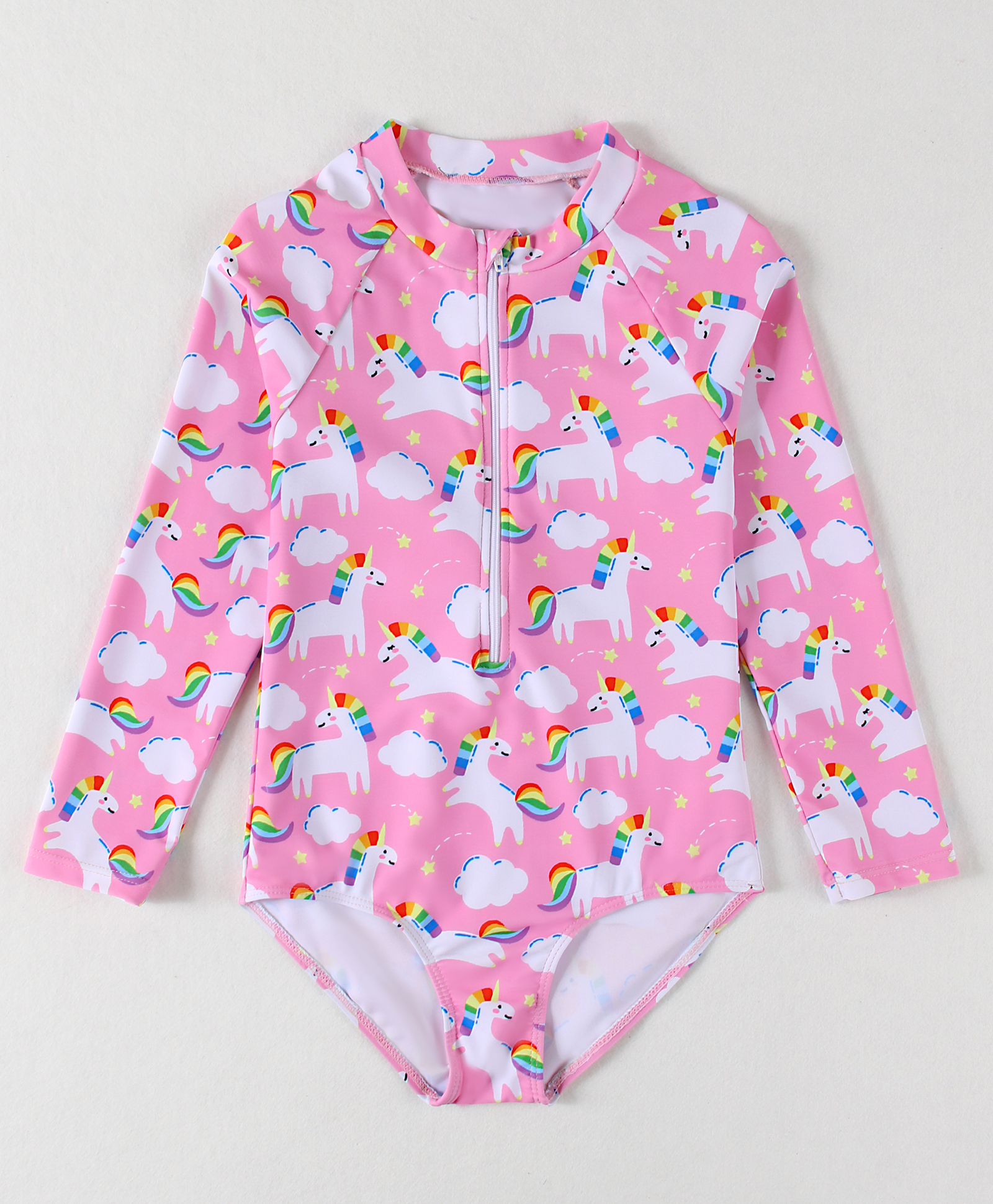 Mark & Mia Full Sleeves V Cut Swimsuit With Unicorn Print - Pink-picture-15