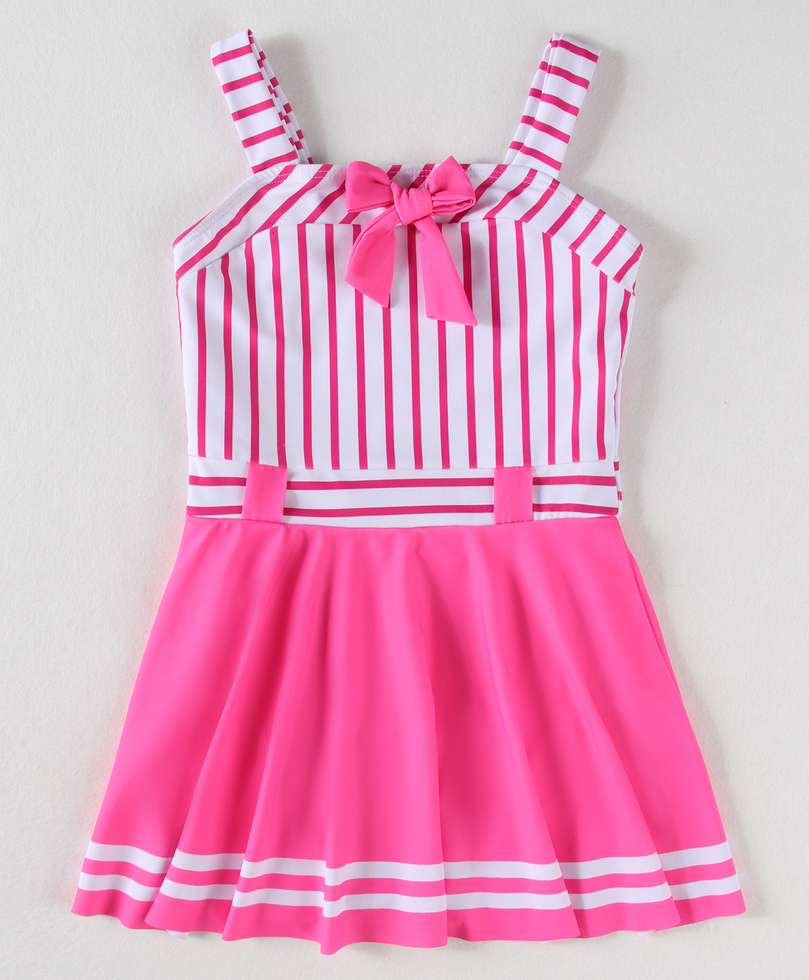 Mark & Mia Sleeveless Frock Swimsuit With Stripes - Pink-picture-19