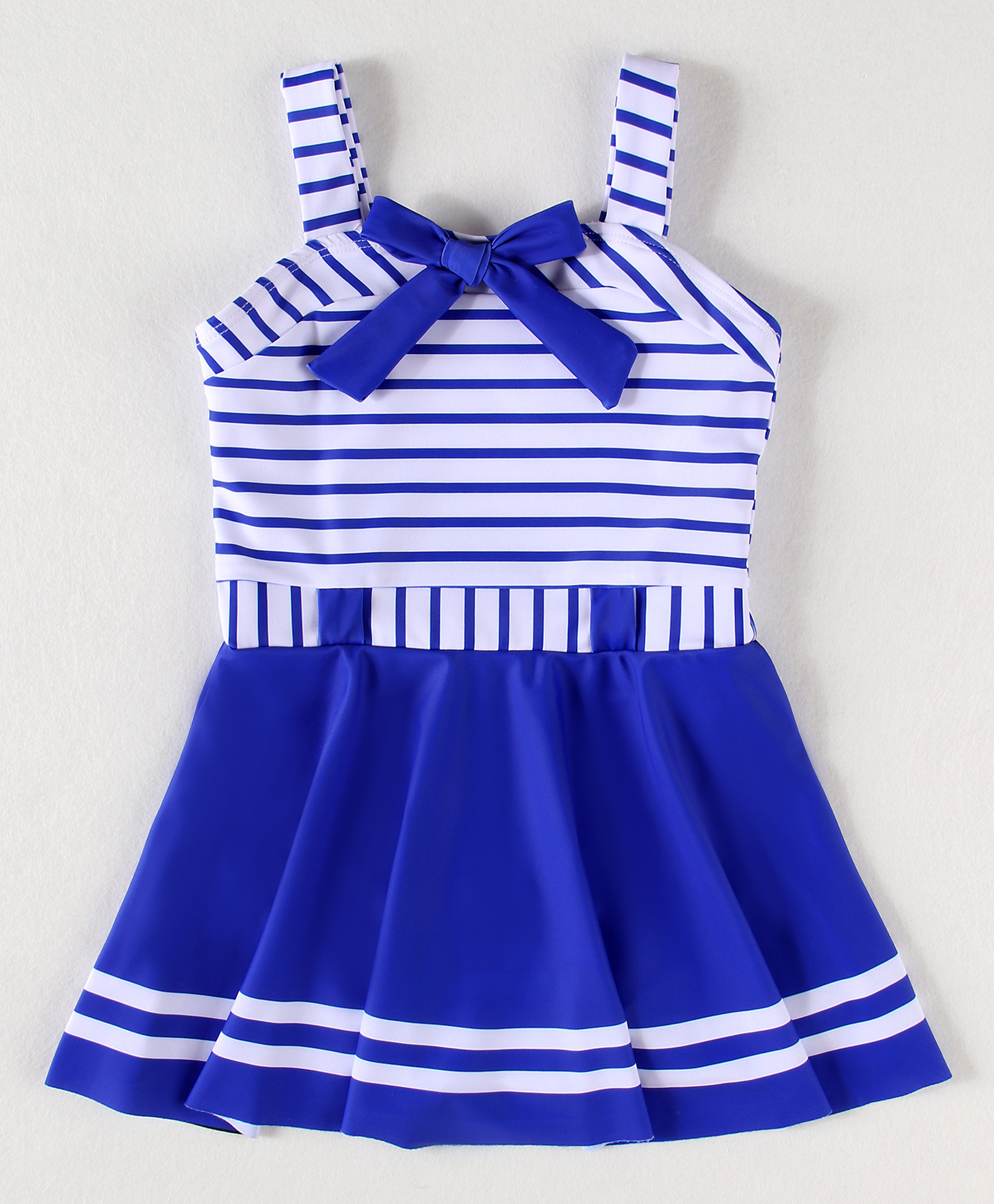 Mark & Mia Sleeveless Frock Swimsuit With Stripes - Blue-image-6