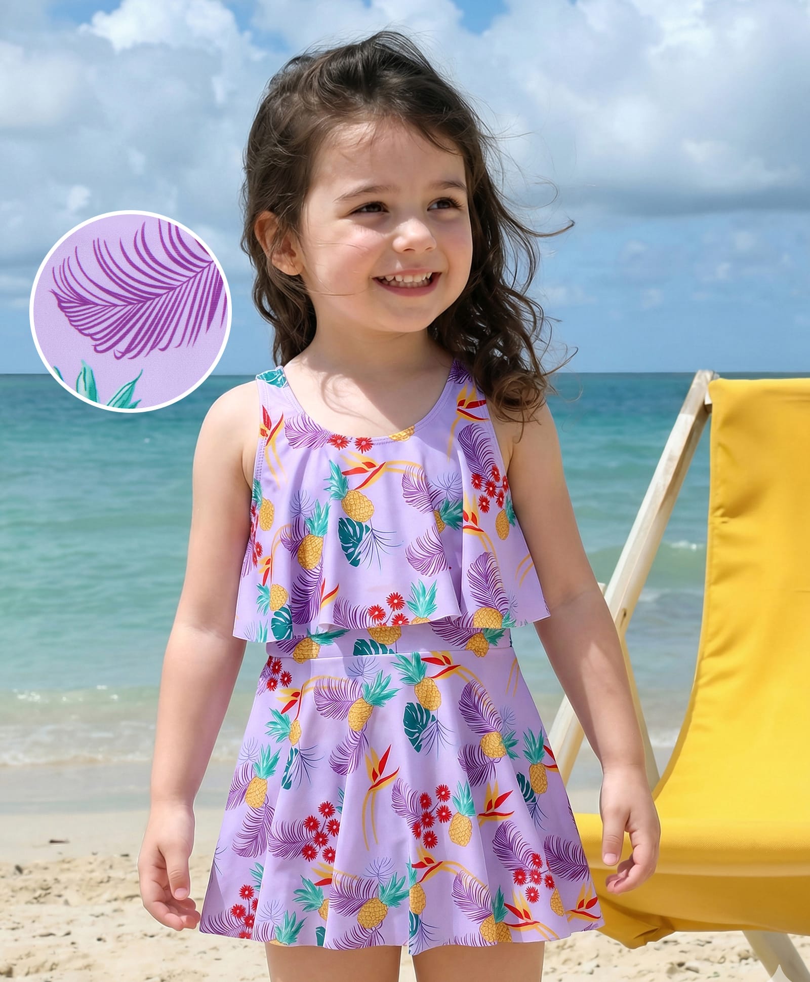 Mark & Mia Sleeveless Frock Swimsuit - Lavender-image-21
