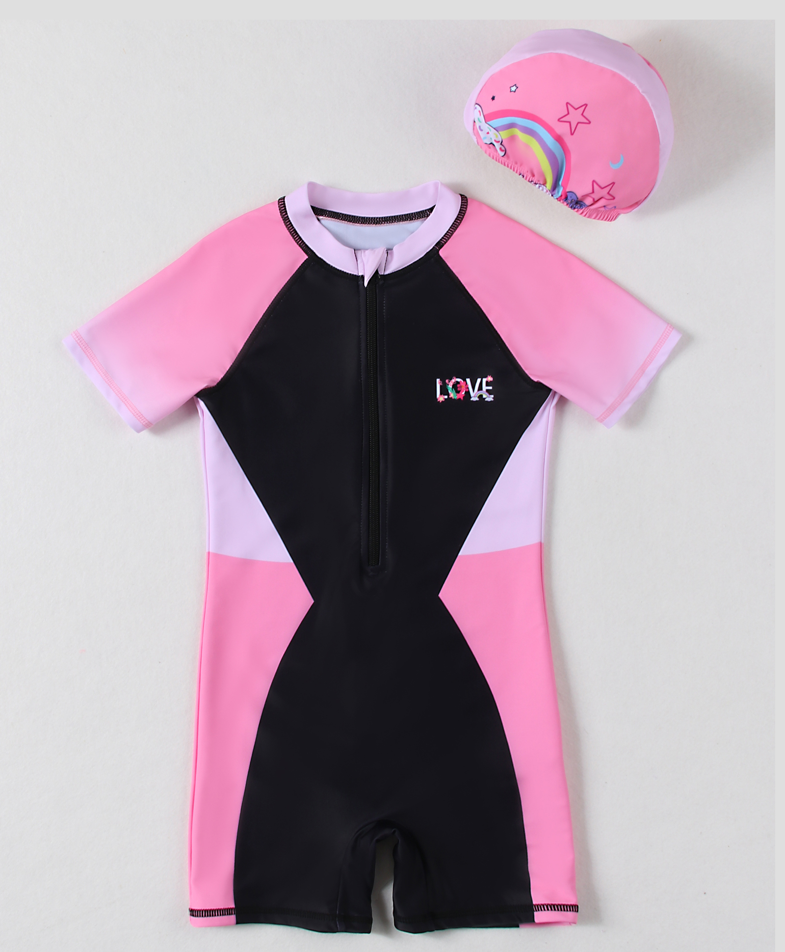 Pine Active Half Raglan Sleeves Legged Swimsuit - Black-picture-13
