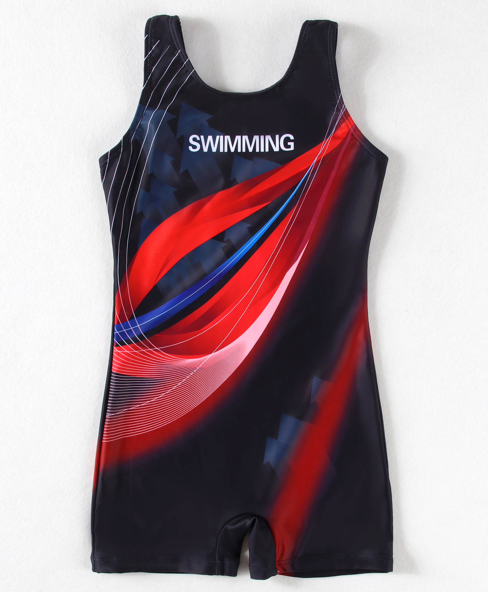 Pine Active Legged Swimsuit With Swimming Print - Red-picture-26