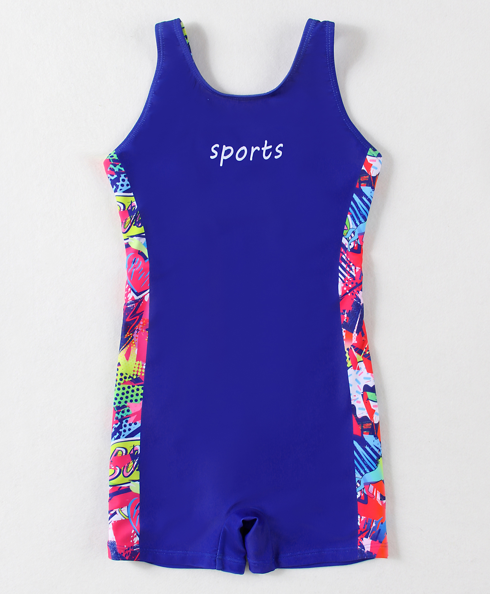 Pine Active Sleeveless Printed Legged Swimsuit - Blue-picture-14