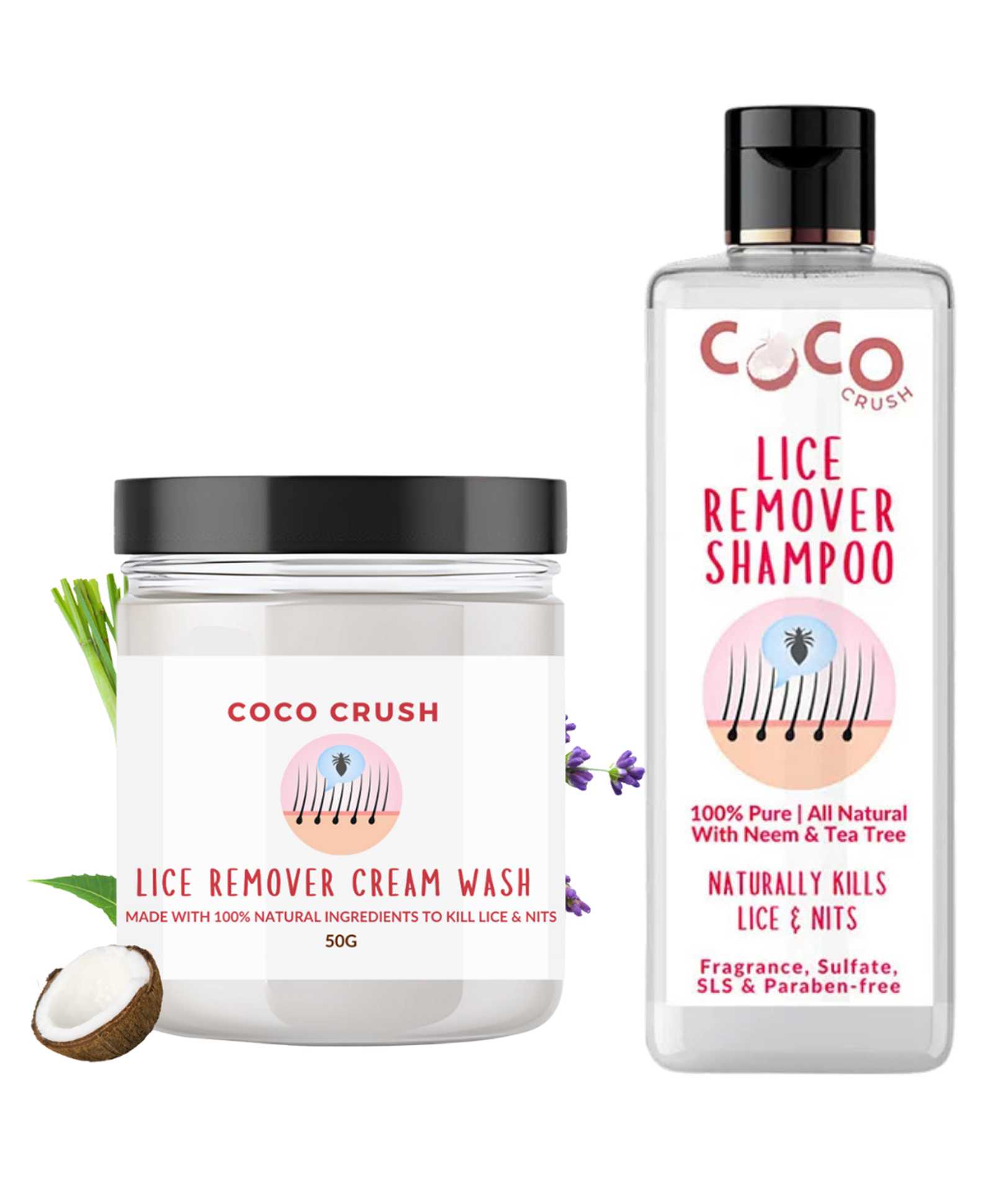 Coco Crush Lice Treatment Cream Wash (50g) and Lice Shampoo (100ml)-image-3