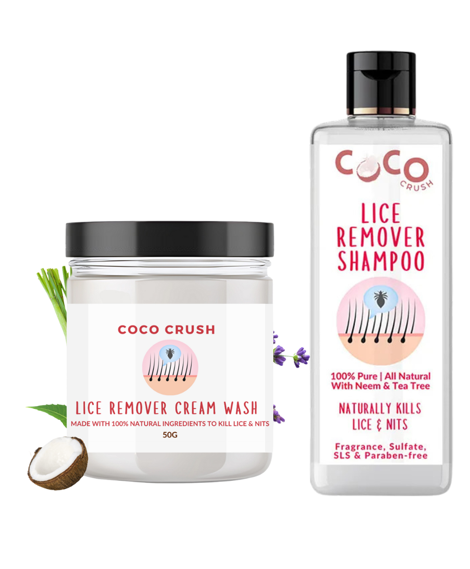Coco Crush Lice Treatment Cream Wash (50 g) and Lice Shampoo (200ml)-image-14