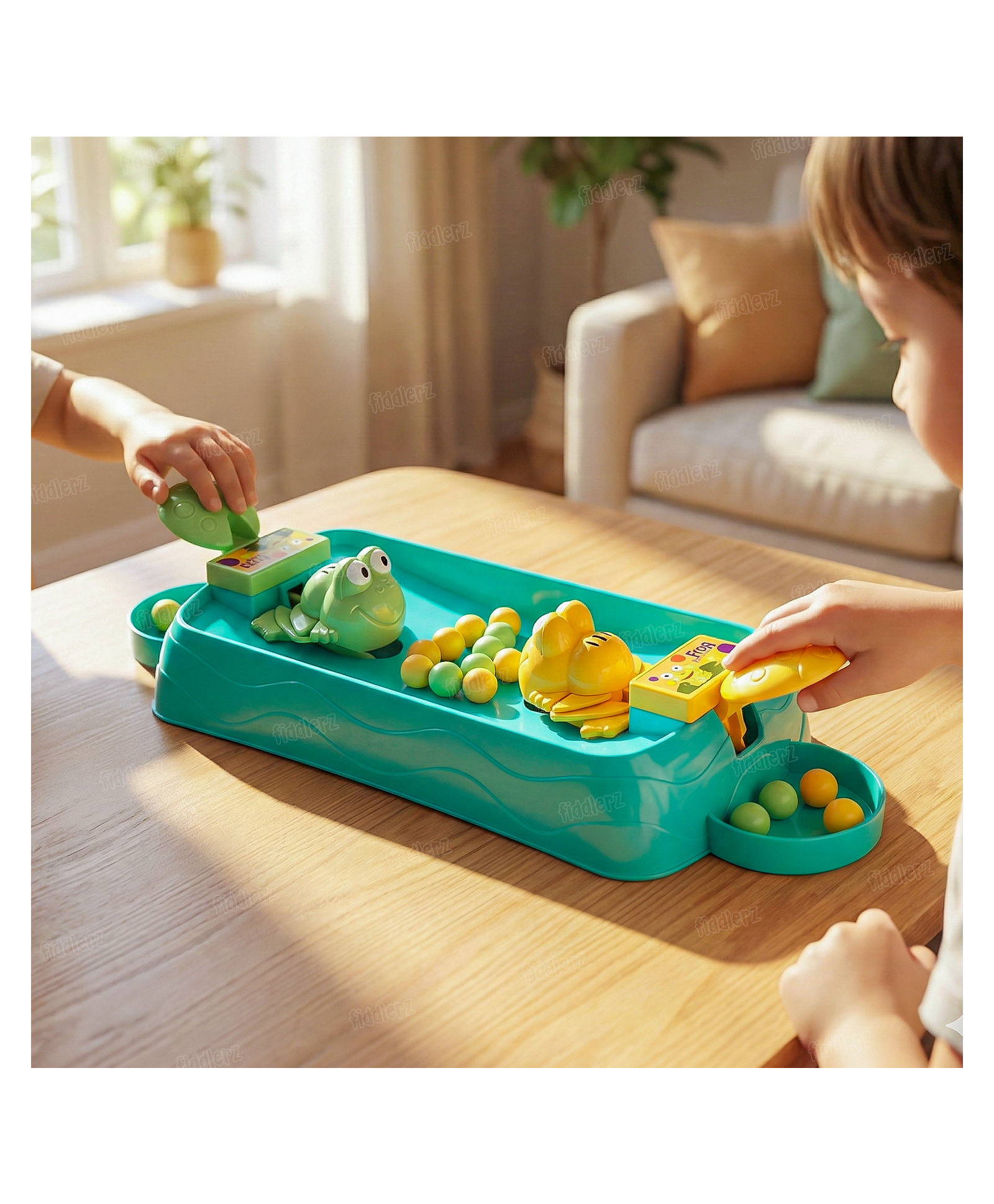 Fiddlerz Hungry Frog Game for Kids Indoor Family Board Game Frog Toys for Kids Activity 2 Player Fun Interactive Frog Eat Beans Game for Boys & Girls (Pack of 1)