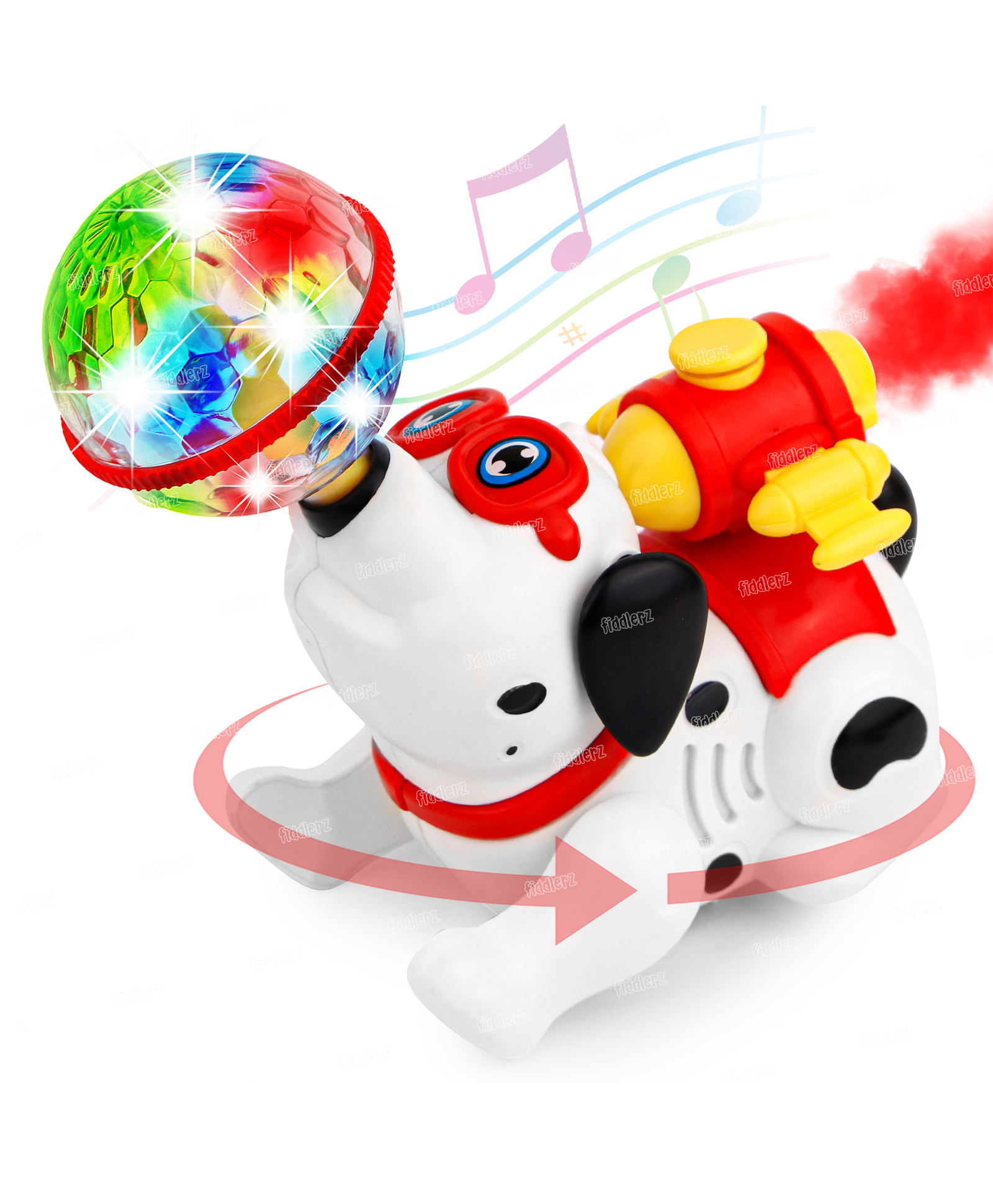 Fiddlerz Musical Toys for Kids Dancing Doll Puppy Dog Mist Spray Effect 360 Degree Rotating Light & Sound Toy for 1 Year Old Baby Boys & Girls (Pack of 1) Random Color-image-30