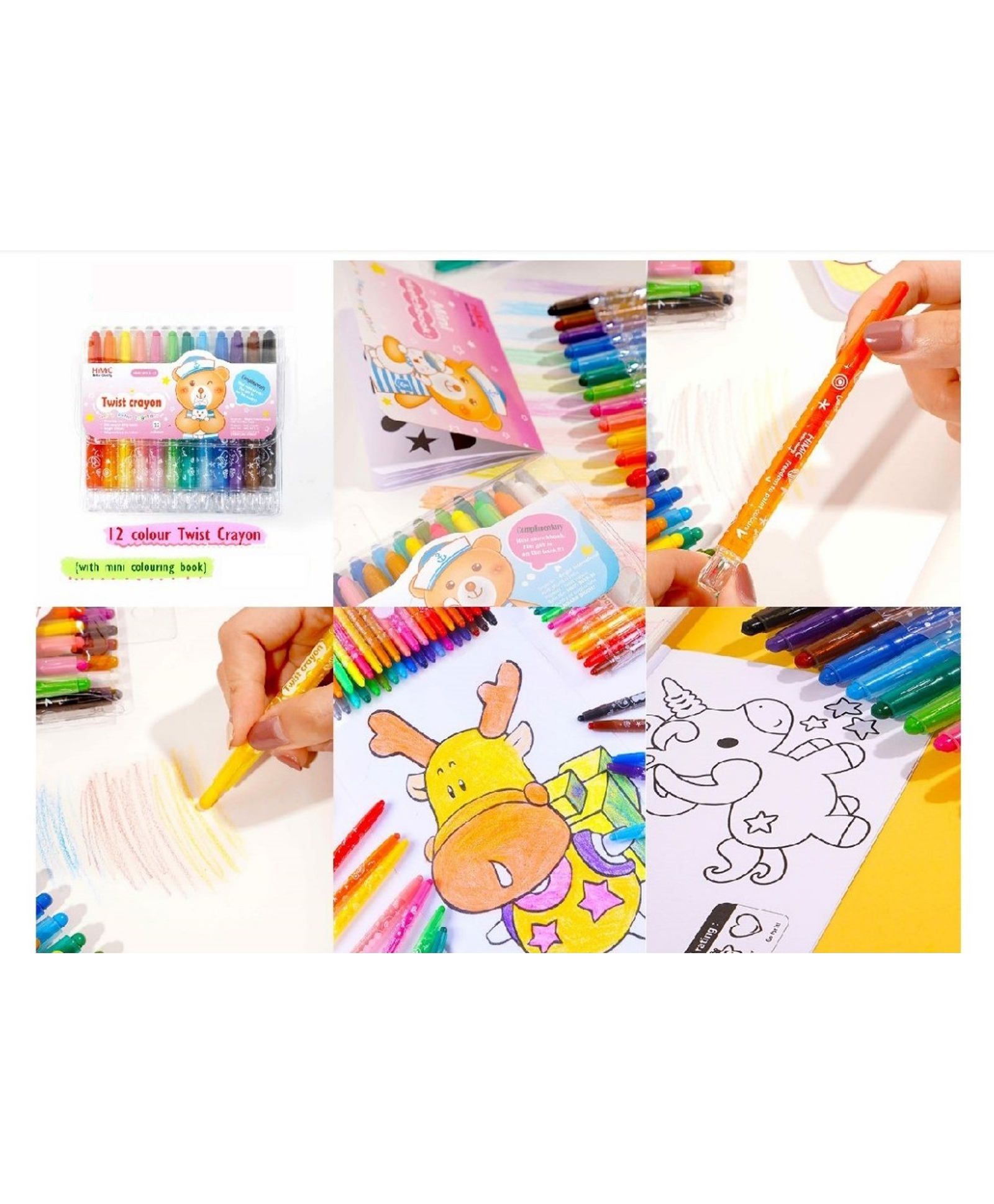 SANJARY 12 Colors Non Toxic Crayons Washable Rotating Crayons Pastel, Safe For Kids Face Paint Crayons For Party Makeup multicolors-picture-18