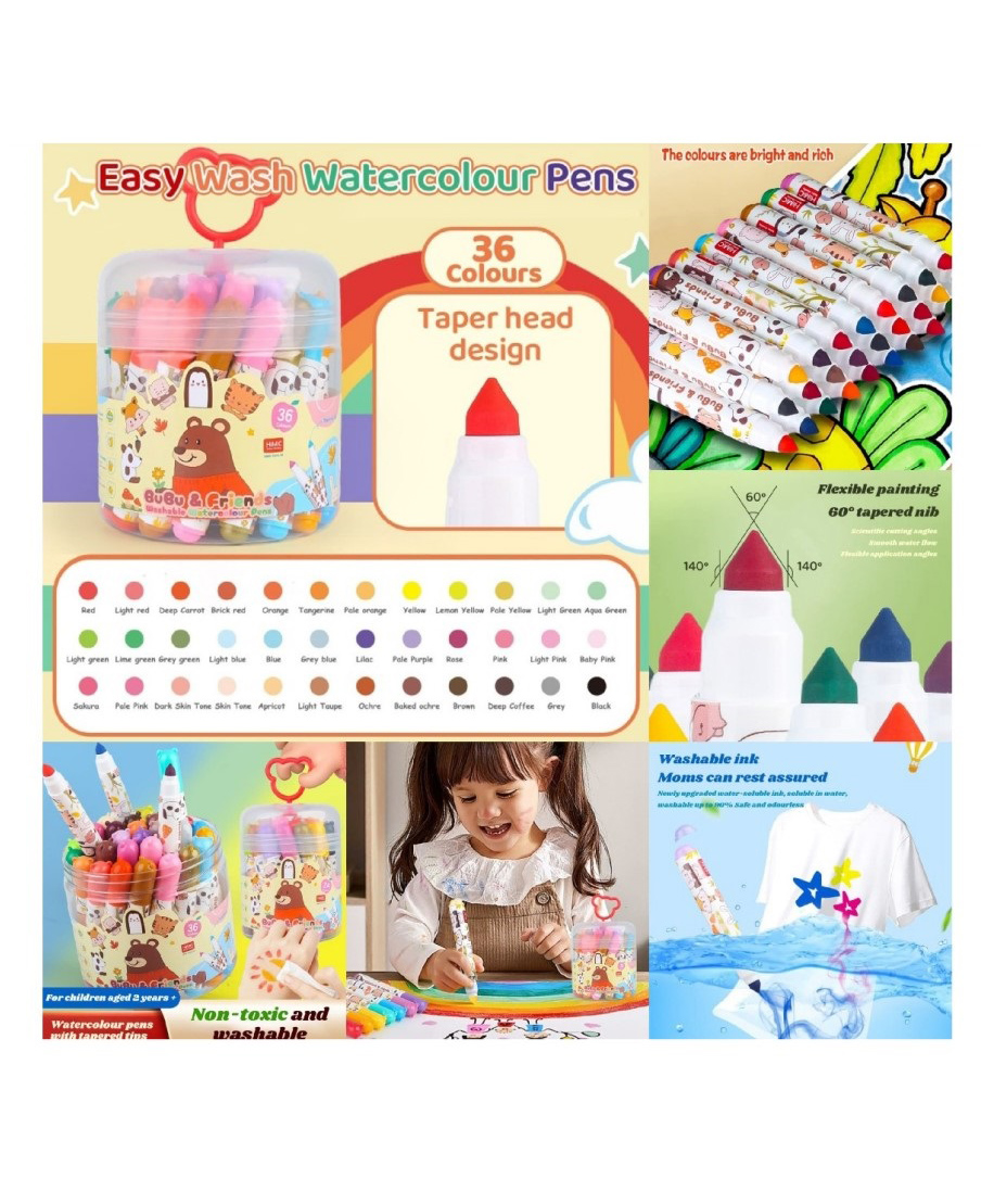 SANJARY Easy Wash Color Pen set of 36 washable colors for kids color design may vary-image-14