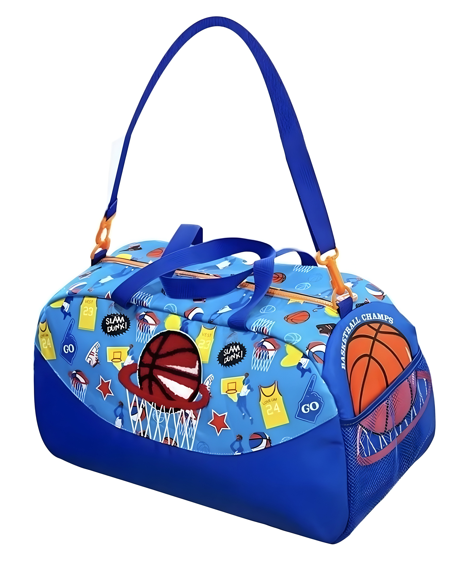 SCHOOLISH 3D Duffle Bag (Basketball Theme) , Multipurpose Travel Bag for Kids CAPCITY (30L) - PACK OF 1- BLUE-image-6