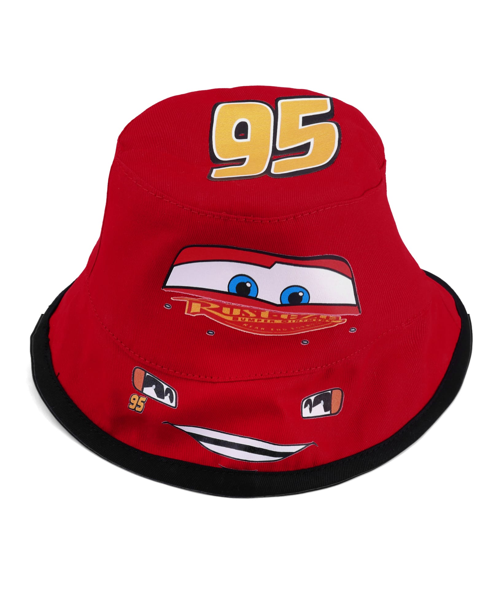 Babyhug Disney Cotton Woven Summer Cap With Cars Graphics Red - Diameter 20 cm